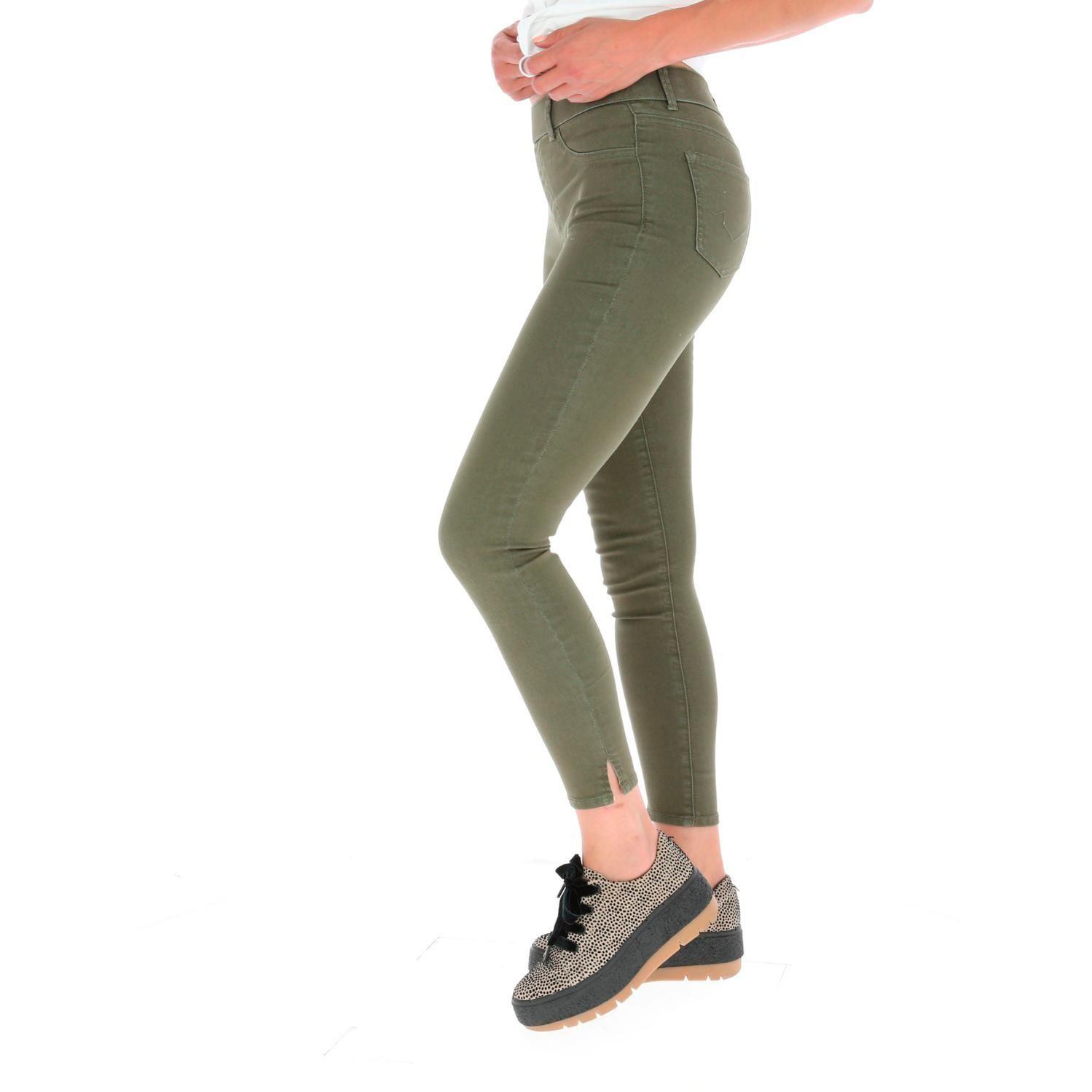 JEANS MUJER JEGGING VERDE-1