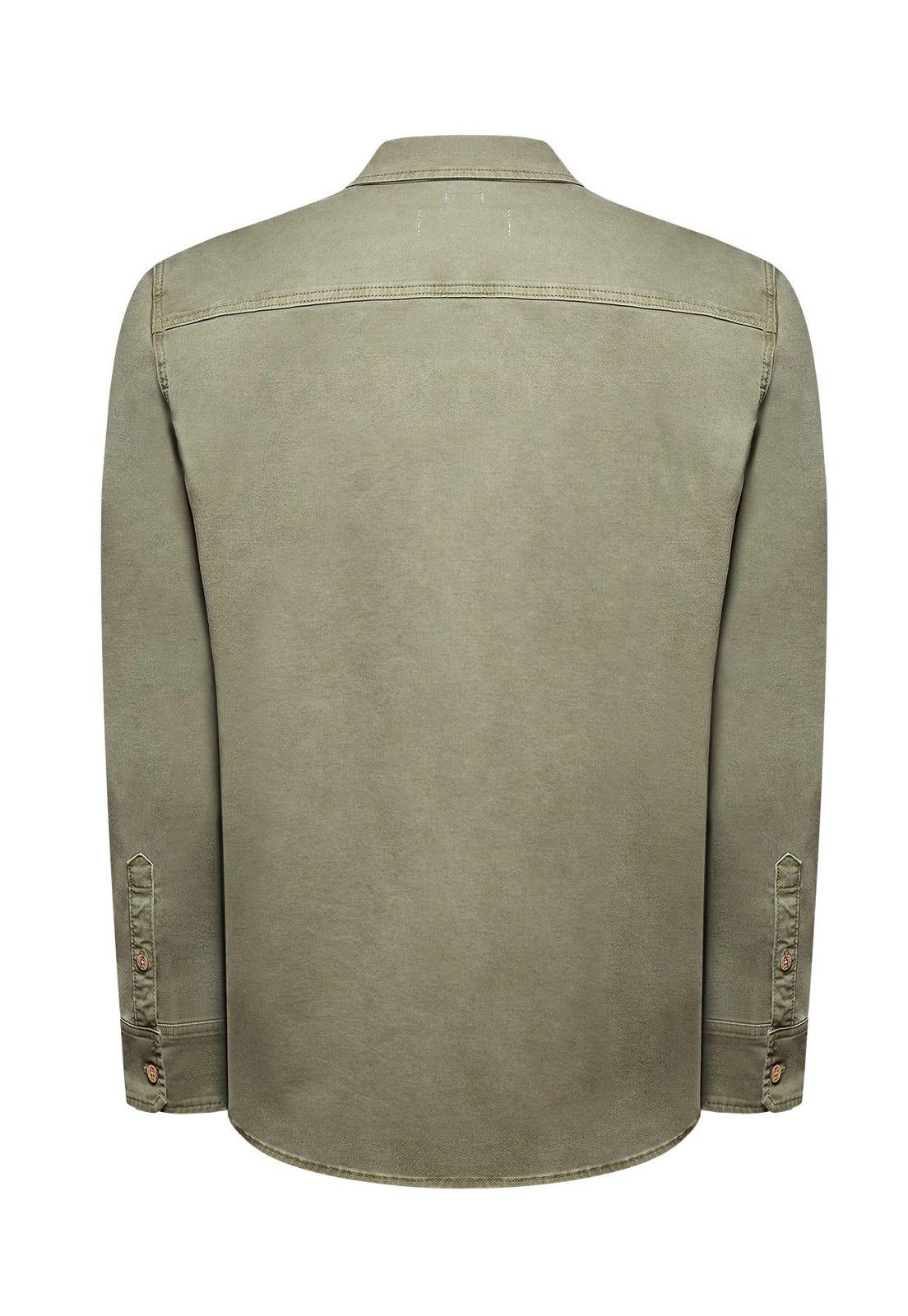 Camisa Algodón Hombre Denim Verde-1