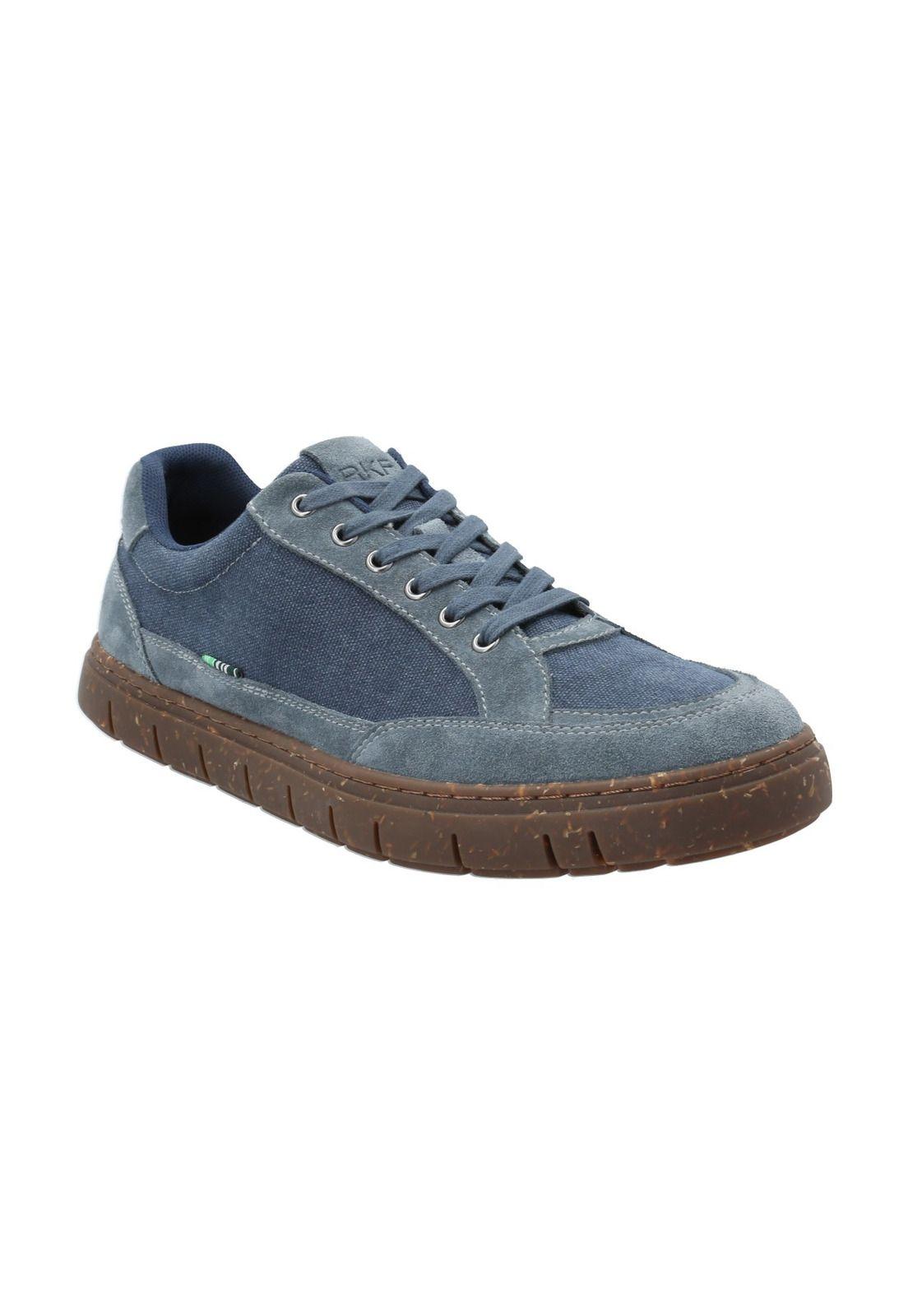 Zapatilla Cuero Hombre Tokio Azul-1
