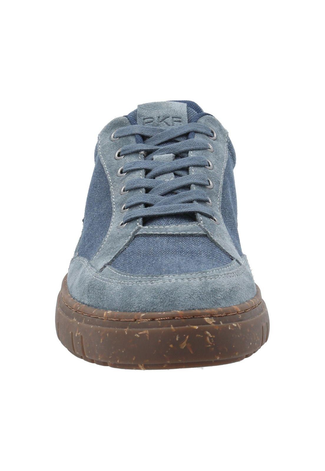 Zapatilla Cuero Hombre Tokio Azul-3