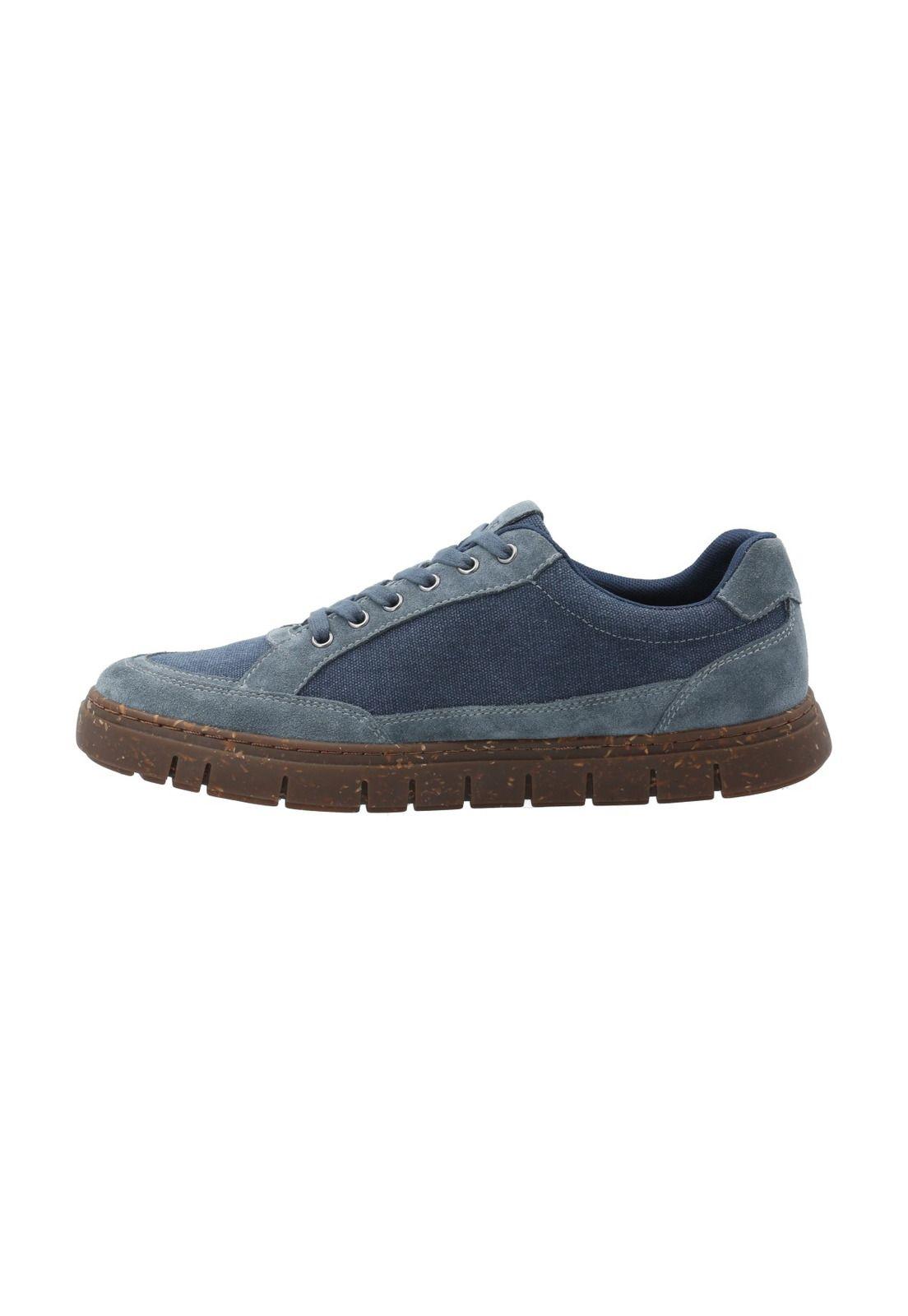 Zapatilla Cuero Hombre Tokio Azul-5