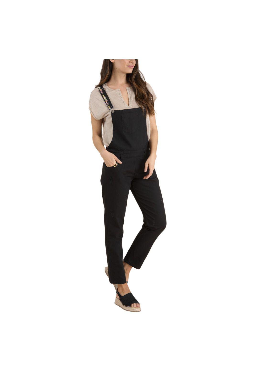 Jardinera Algodón Org Mujer Pindenim Negro-0