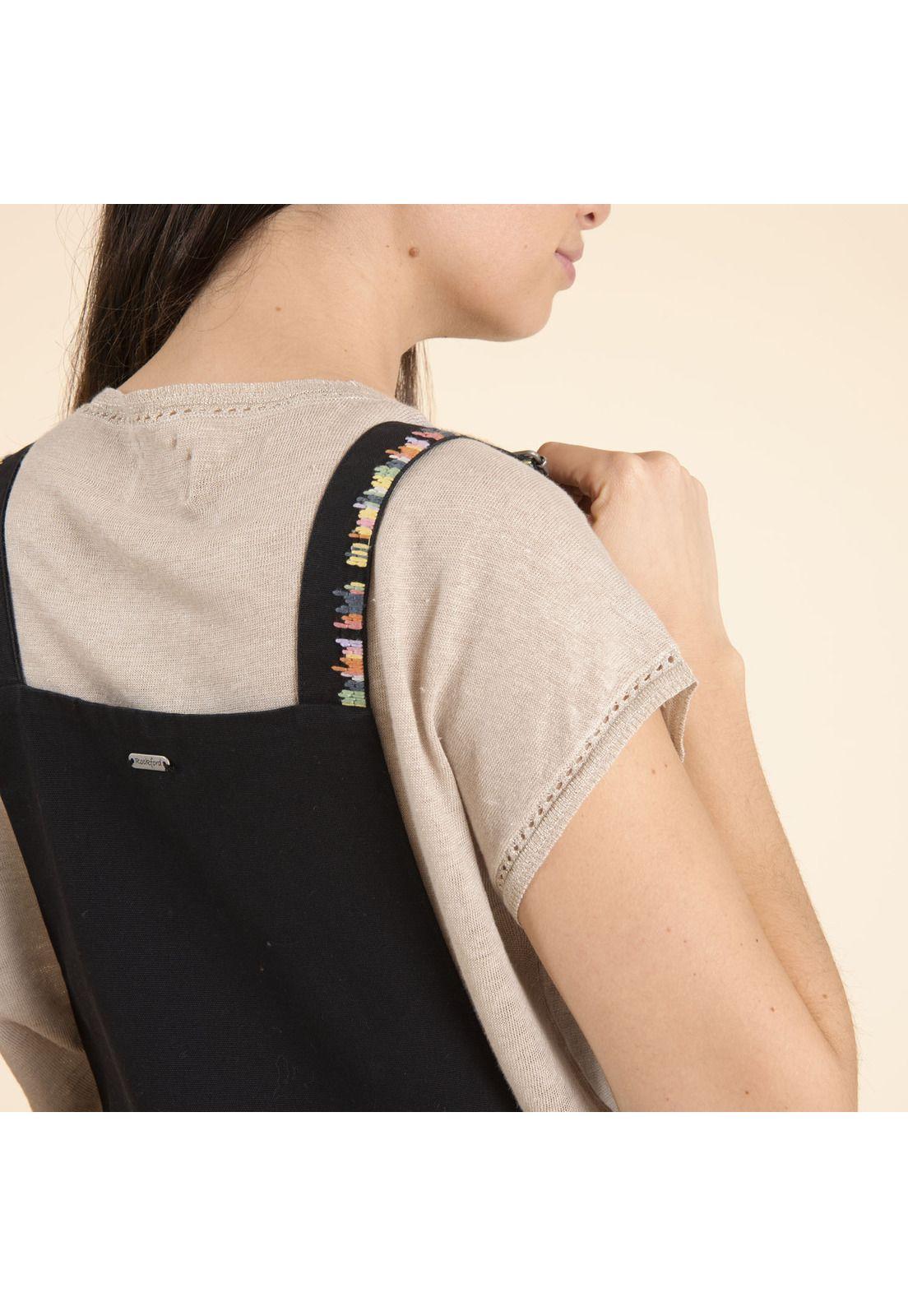 Jardinera Algodón Org Mujer Pindenim Negro-4