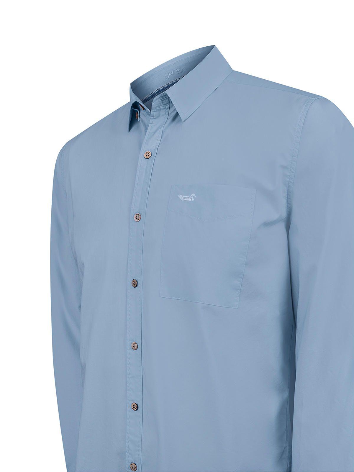 Camisa Algodón Orgánico Hombre Galiton Azul-3