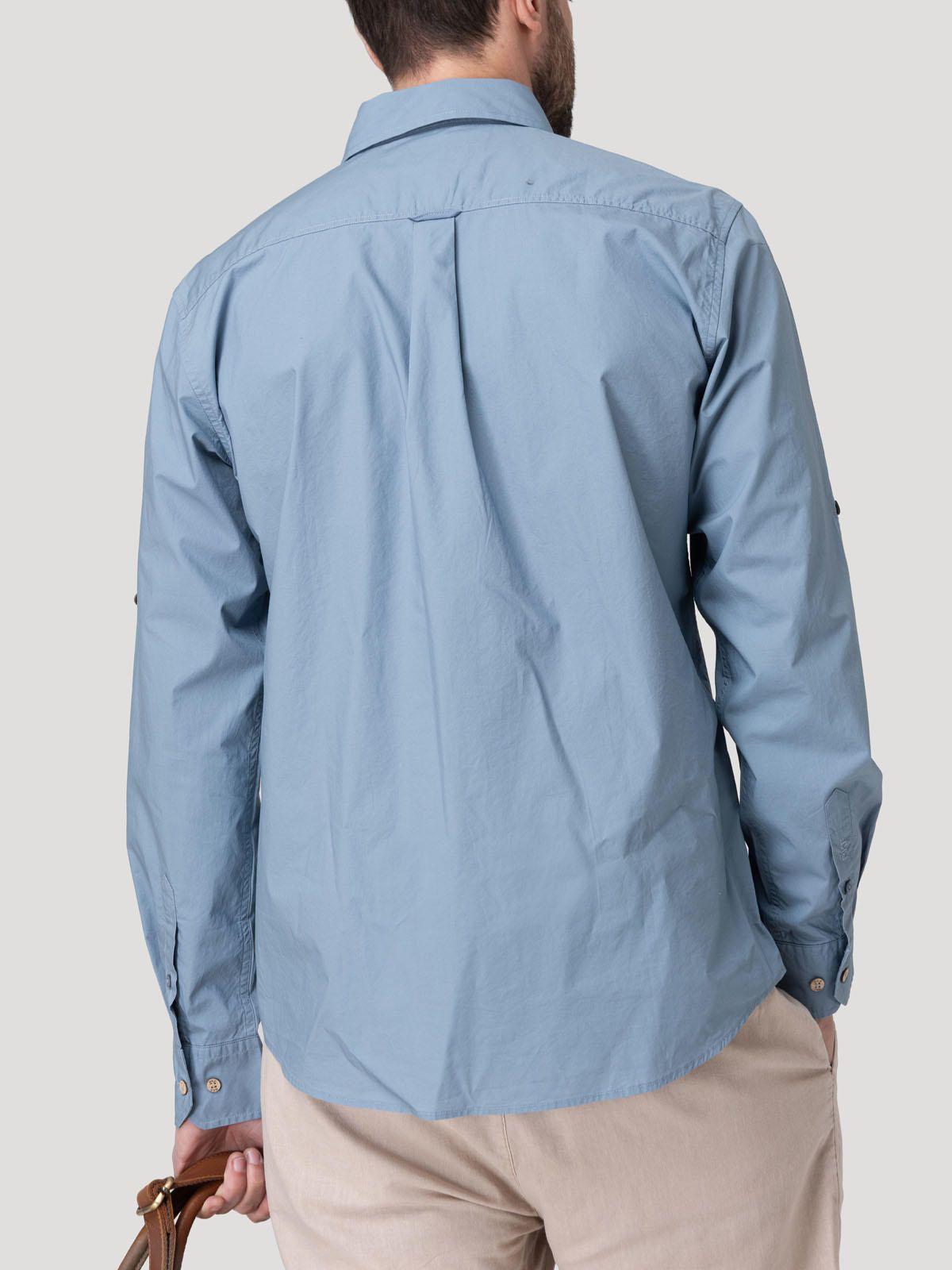 Camisa Algodón Orgánico Hombre Galiton Azul-5