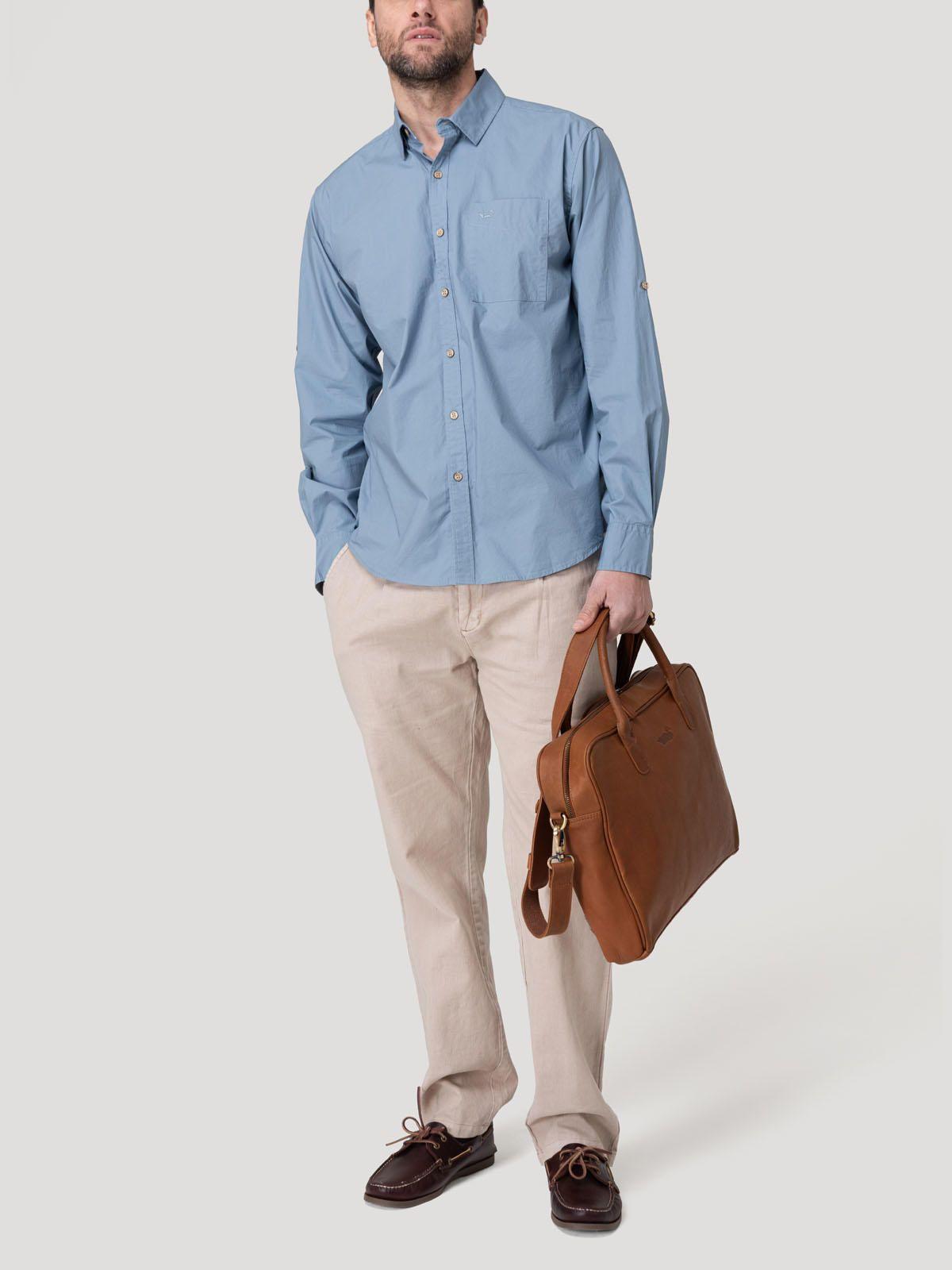 Camisa Algodón Orgánico Hombre Galiton Azul-7