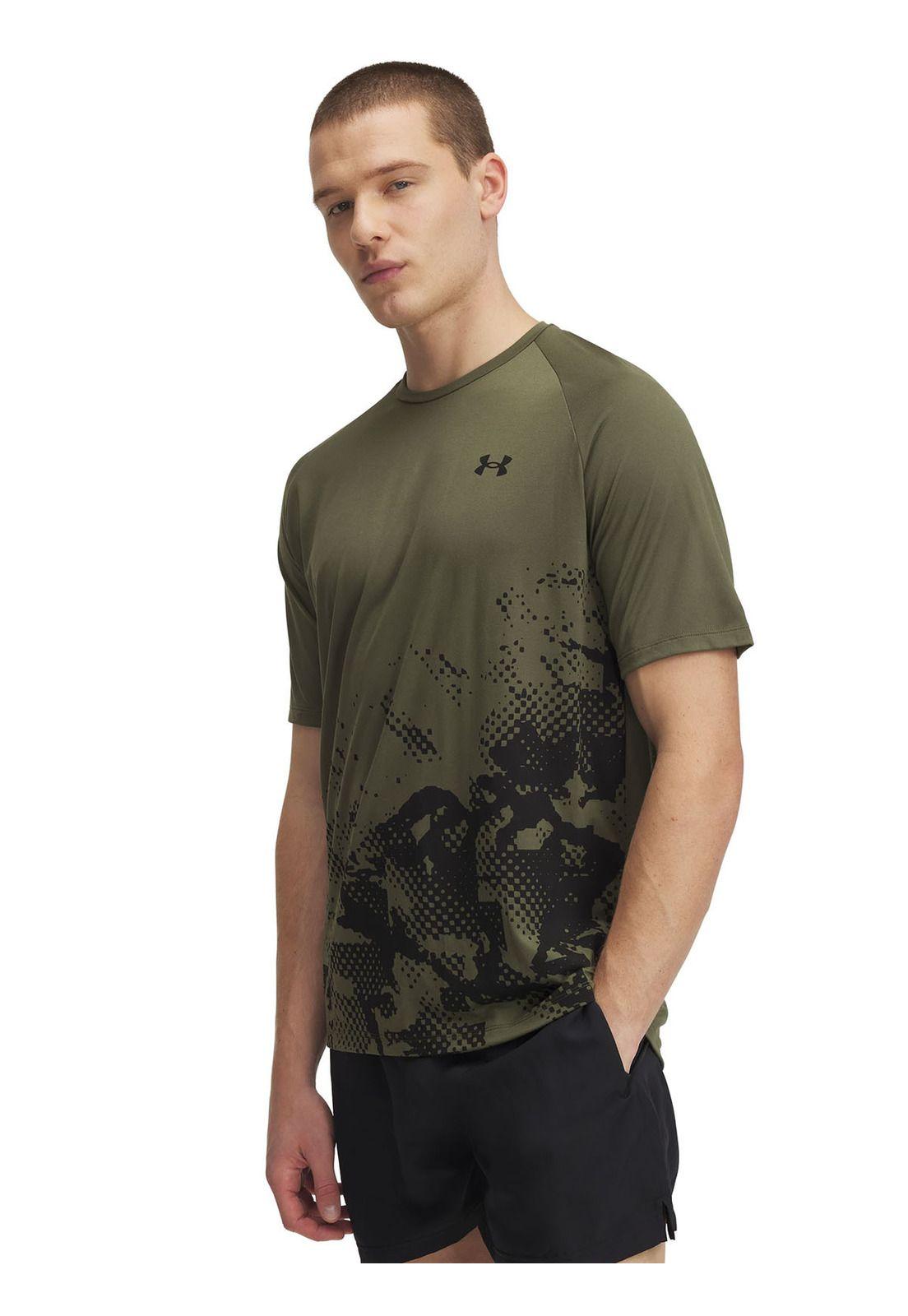 Polera Manga Corta Tech Fade Hombre Verde-0