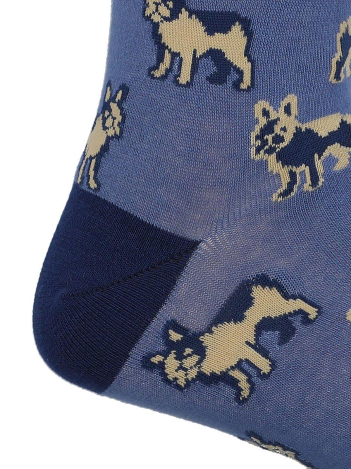 Calcetín Algodón Hombre C Pug Azul-1