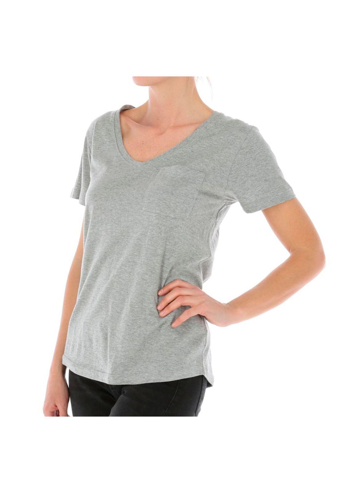 Polera Mc Mujer V-Neck Pocket Tee Gris-1