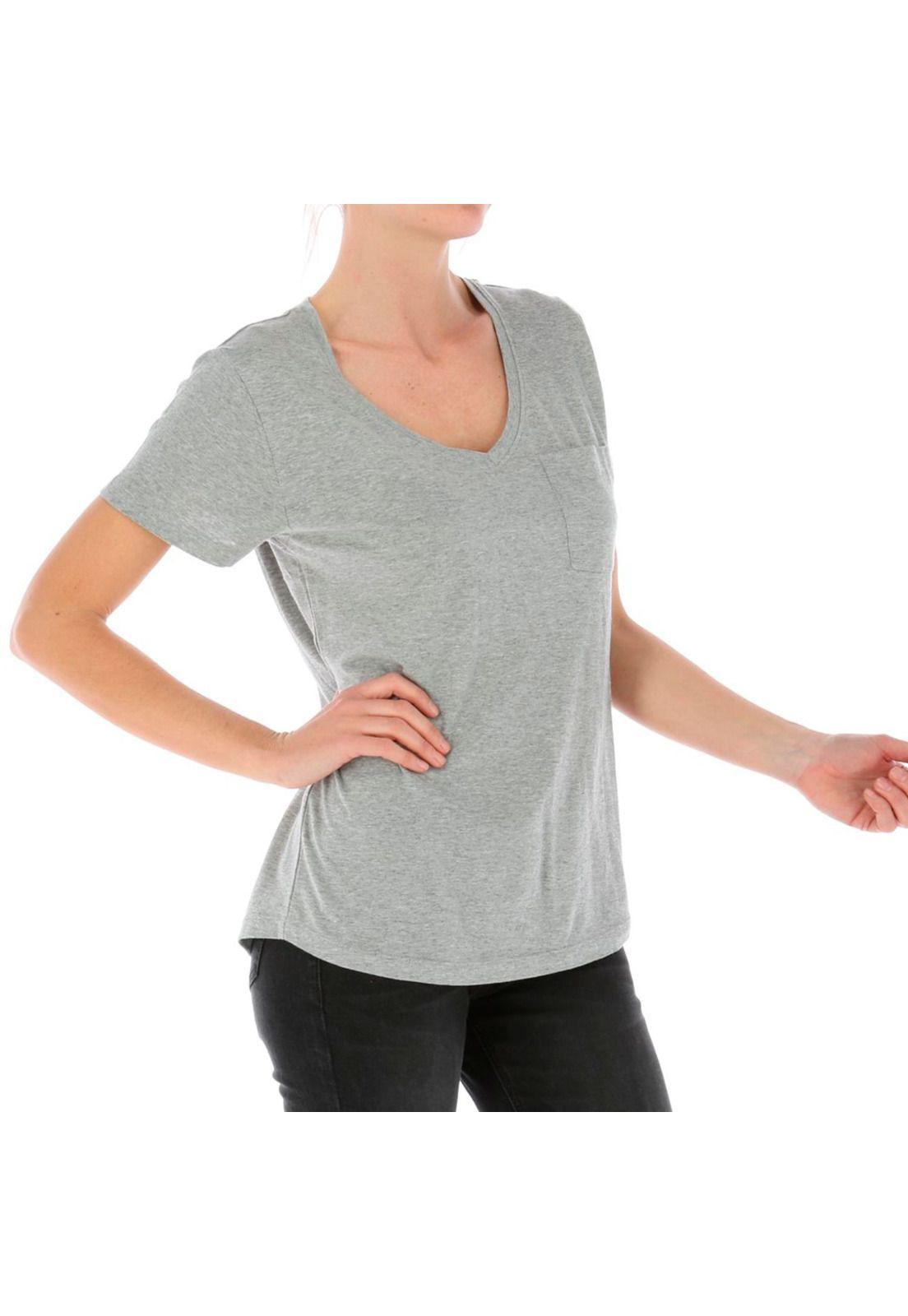 Polera Mc Mujer V-Neck Pocket Tee Gris-3
