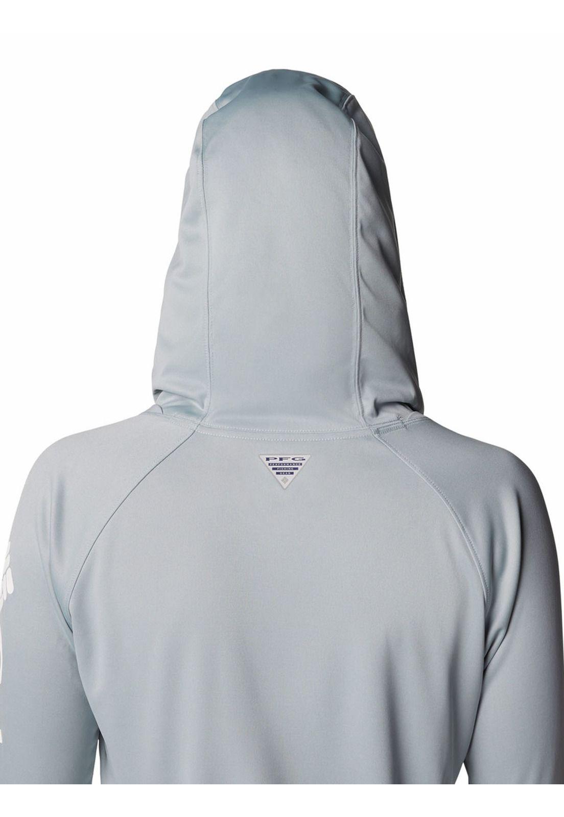 Polera Mujer Pfg Tidal Tee Hoodie Gris-5