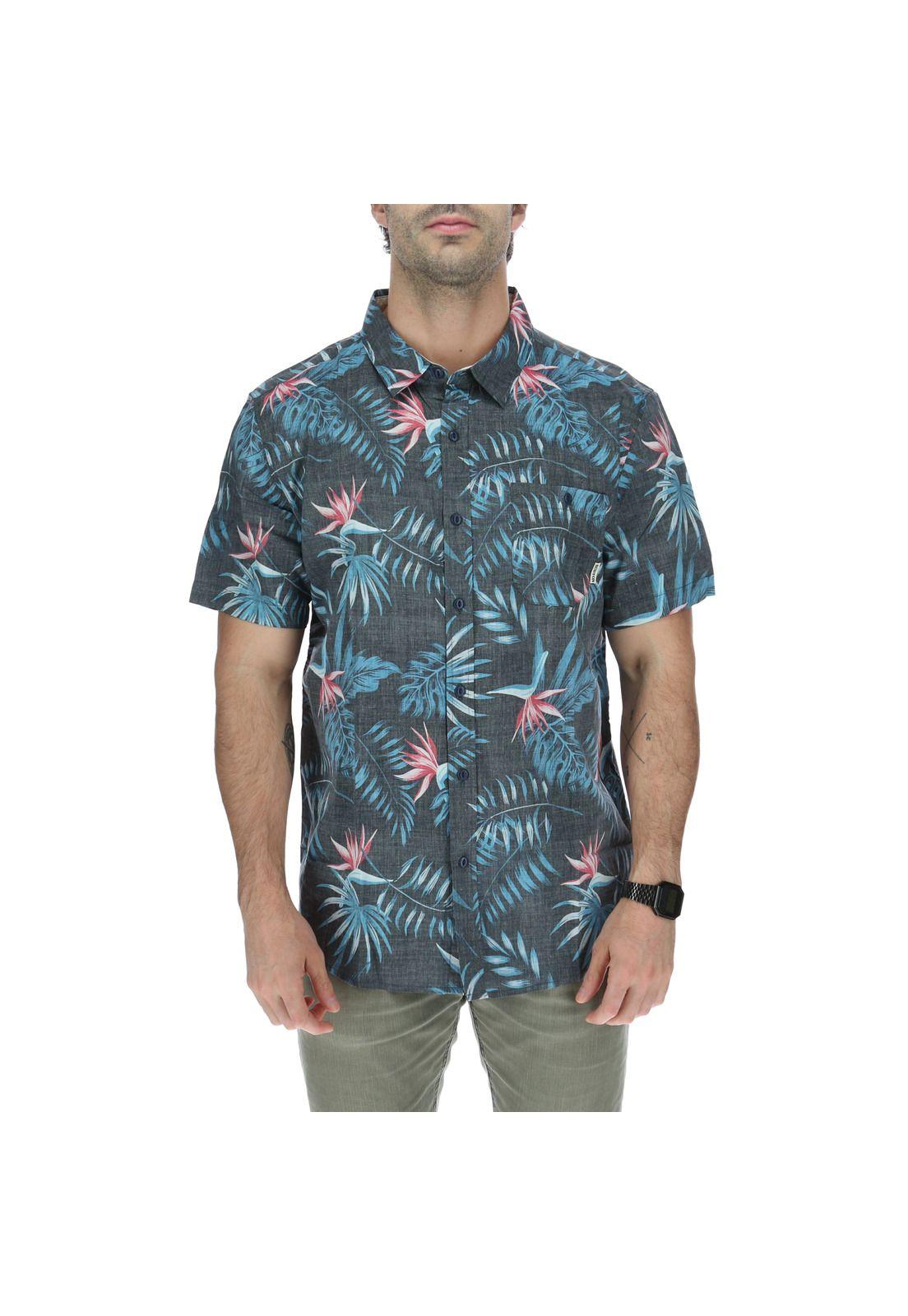 Camisa M/C Hombre Brick Forest Azul Oscuro-0