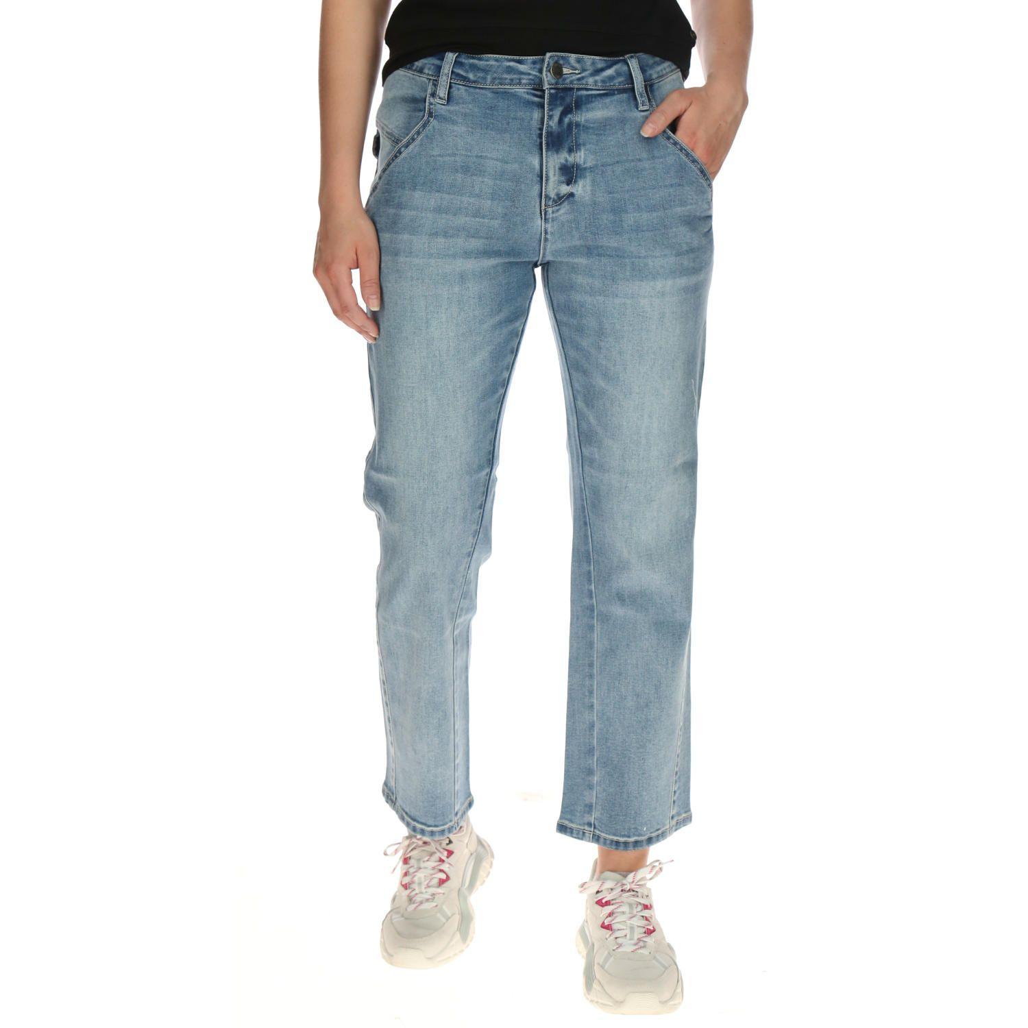 Jeans Mujer Susan Denim Boyfriend Fit Algodón Azul-0