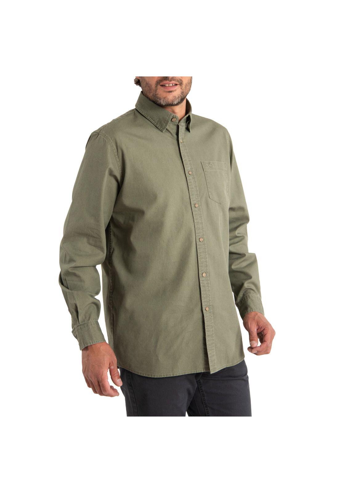 Camisa Hombre Algodón Orgánico Navarino Verde-0