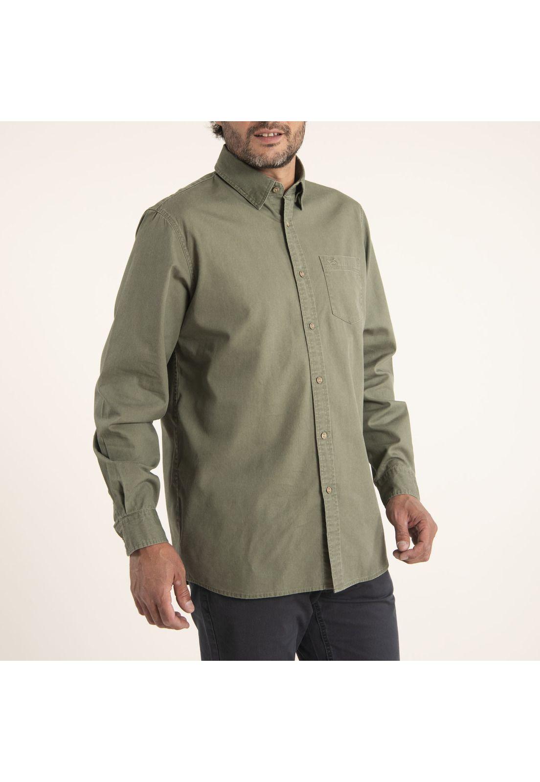 Camisa Hombre Algodón Orgánico Navarino Verde-1