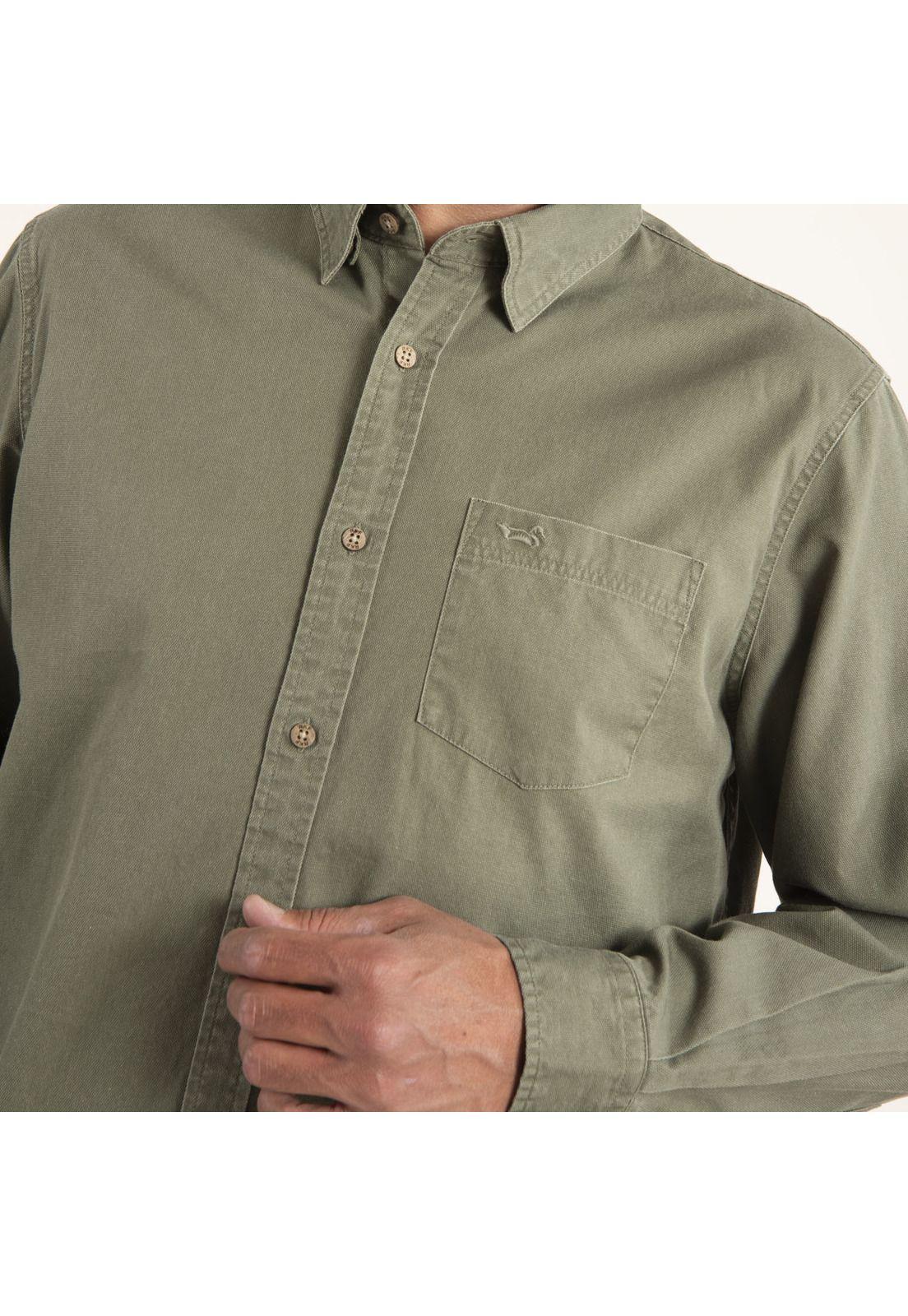 Camisa Hombre Algodón Orgánico Navarino Verde-4