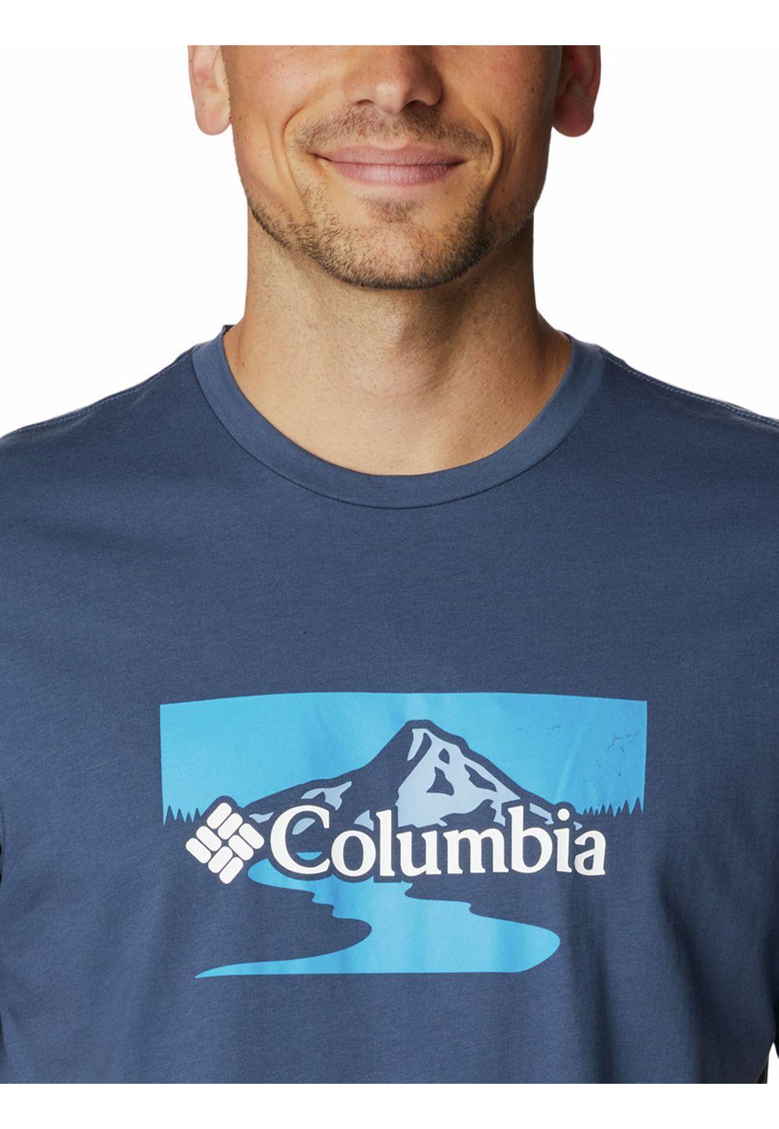 Polera M/C Path Lake Graphic Azul Oscuro Hombre-3