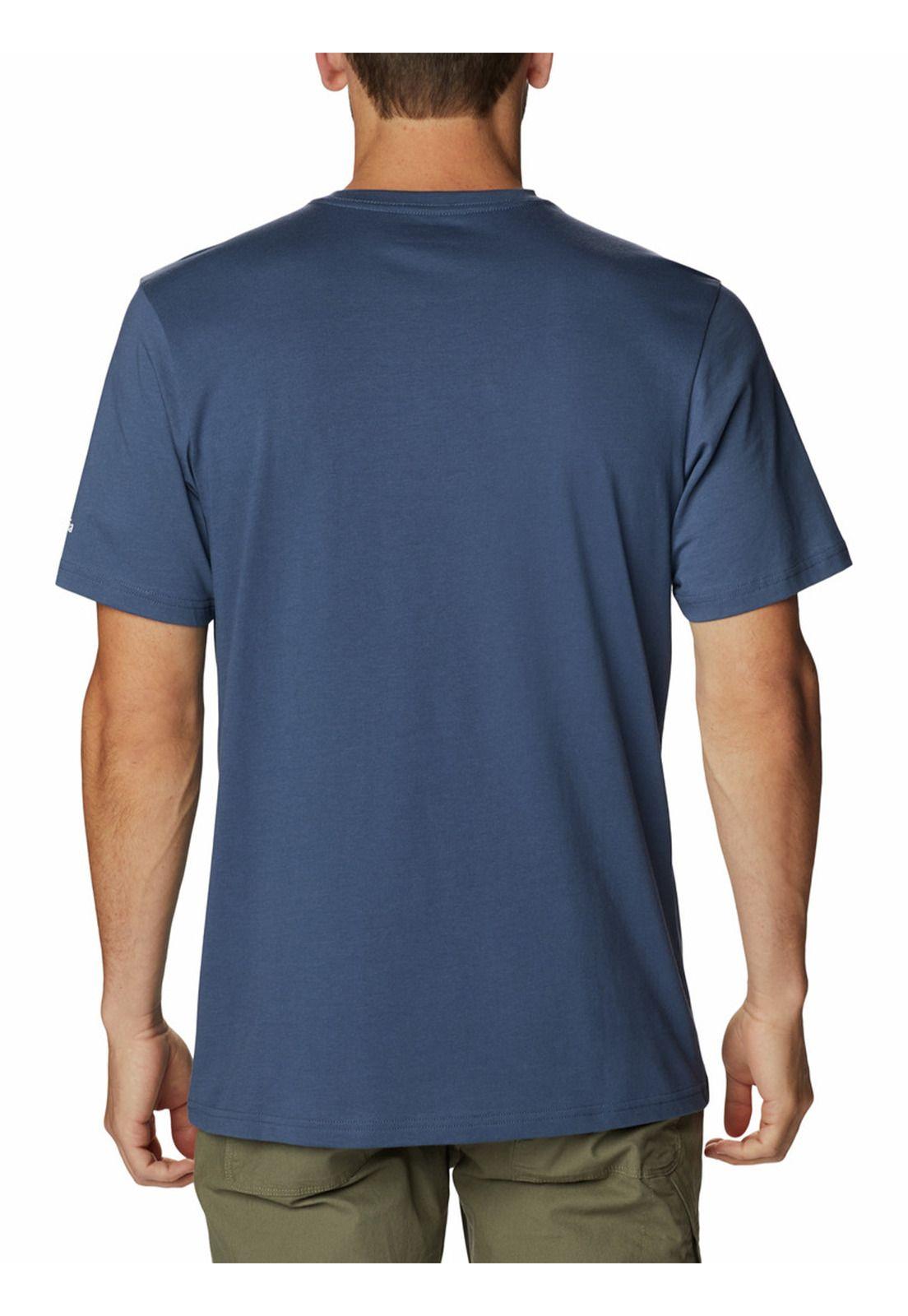 Polera M/C Path Lake Graphic Azul Oscuro Hombre-5