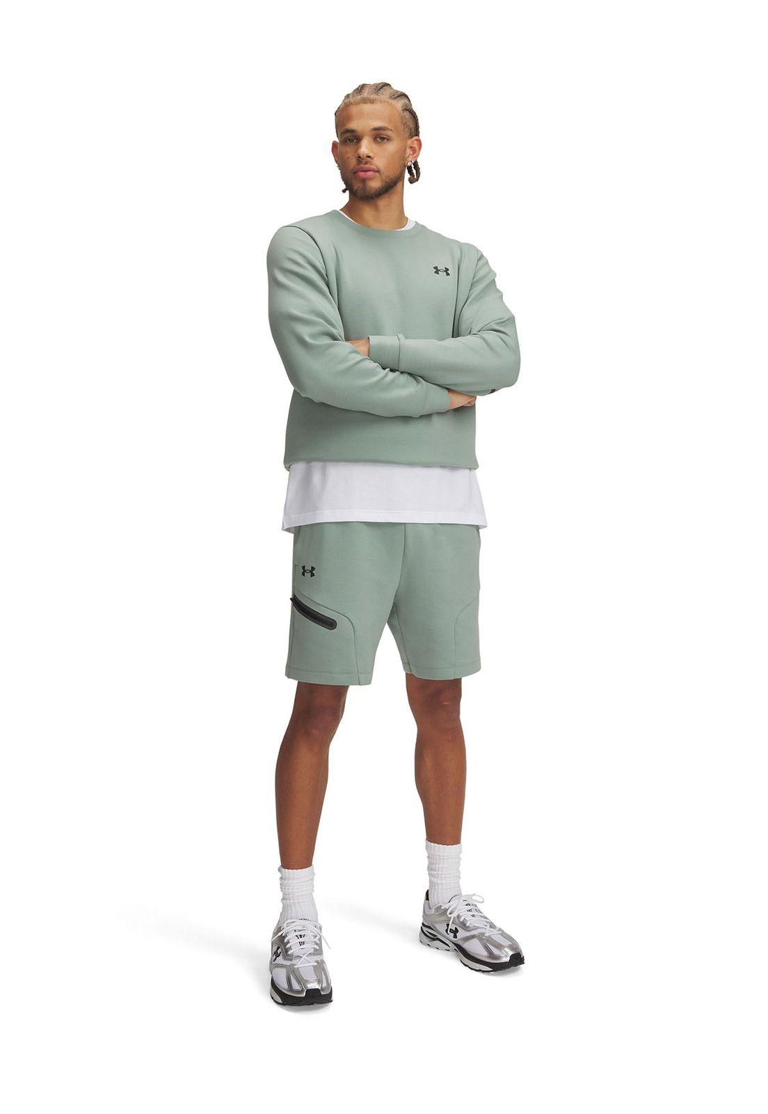 Shorts UA Unstoppable Fleece Hombre Verde-3