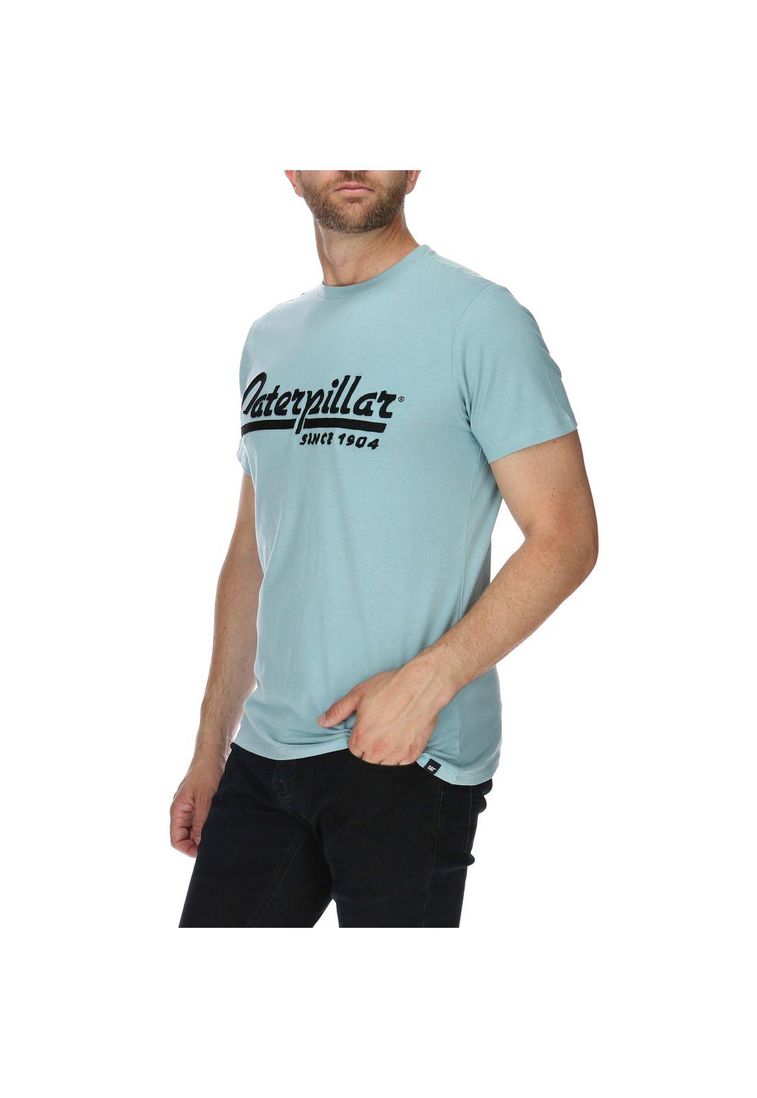 Polera Mc Hombre Script Tee Algodón Celeste-1