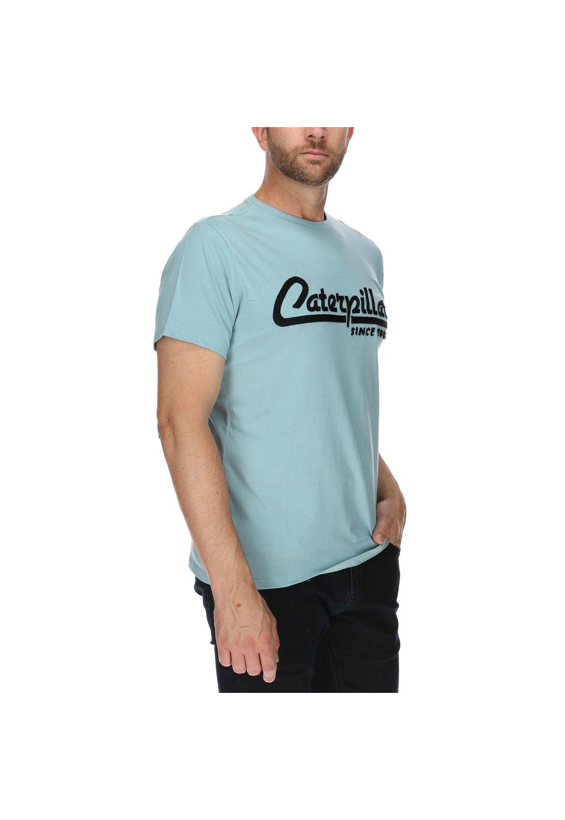 Polera Mc Hombre Script Tee Algodón Celeste-3