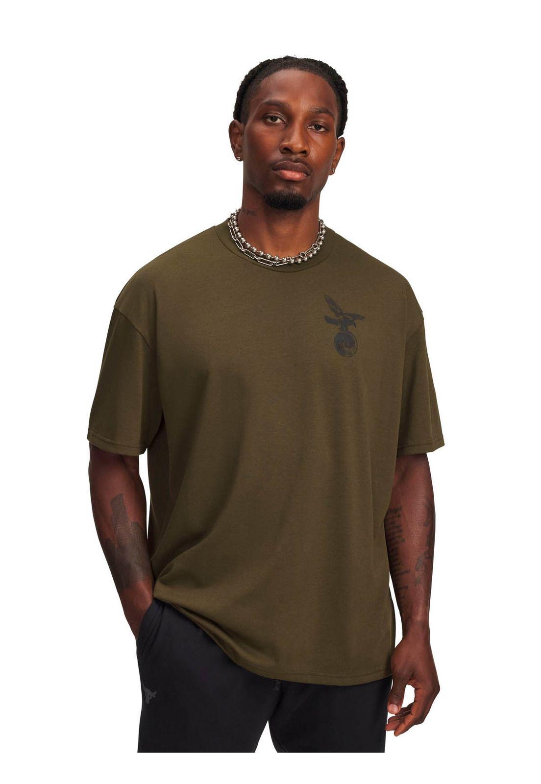 Polera Manga Corta Training para hombre Project Rock verde -0