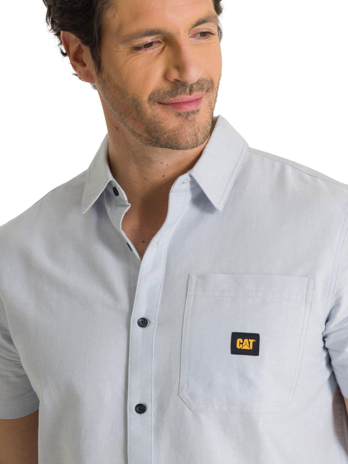 Camisa Manga Corta Hombre Oxford Relaxed Azul-4