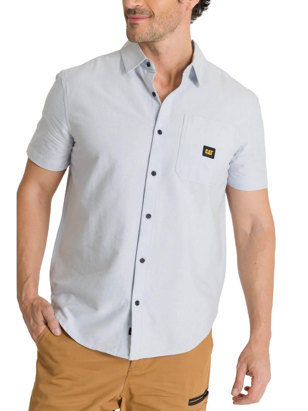 Camisa Manga Corta Hombre Oxford Relaxed Azul-1