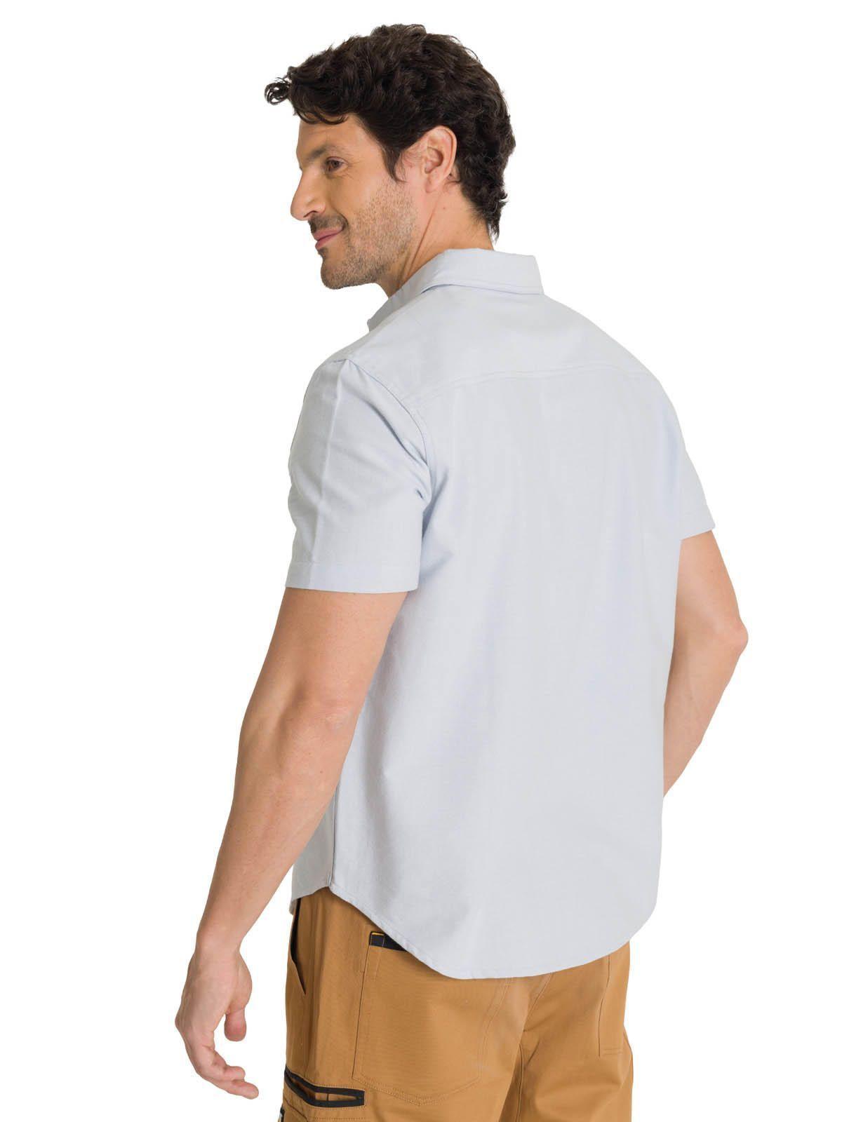 Camisa Manga Corta Hombre Oxford Relaxed Azul-3