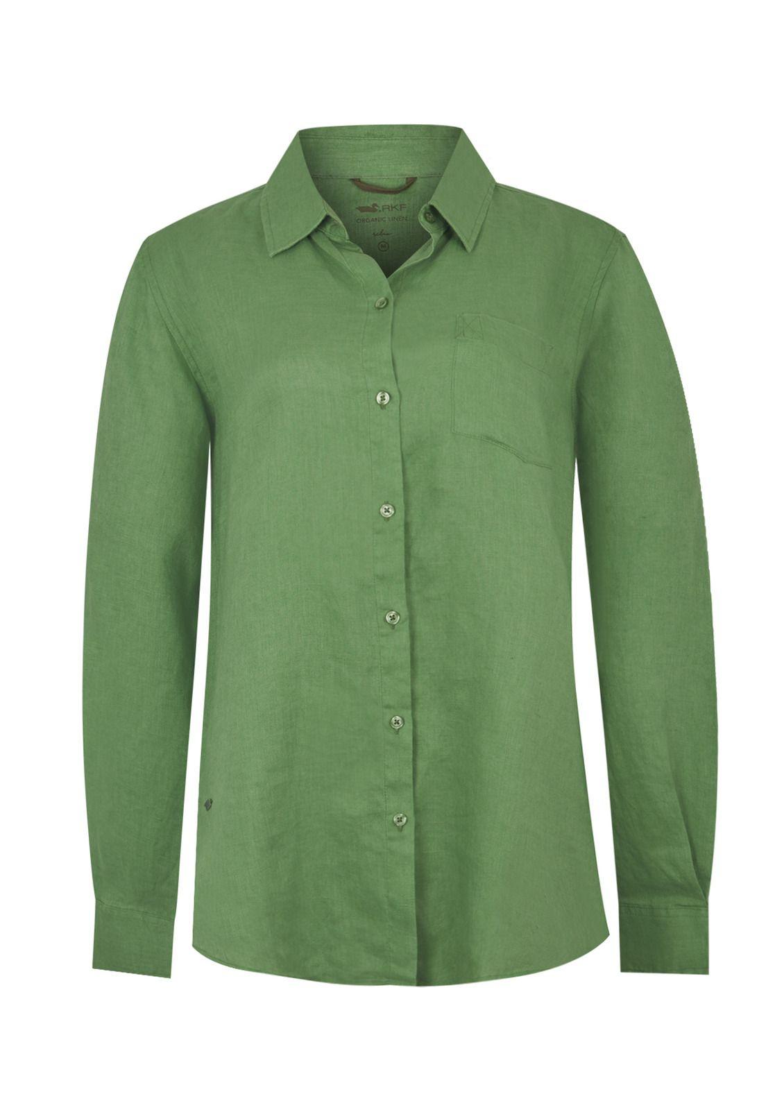 Blusa Lino Orgánico Verde Lirio Mujer -0