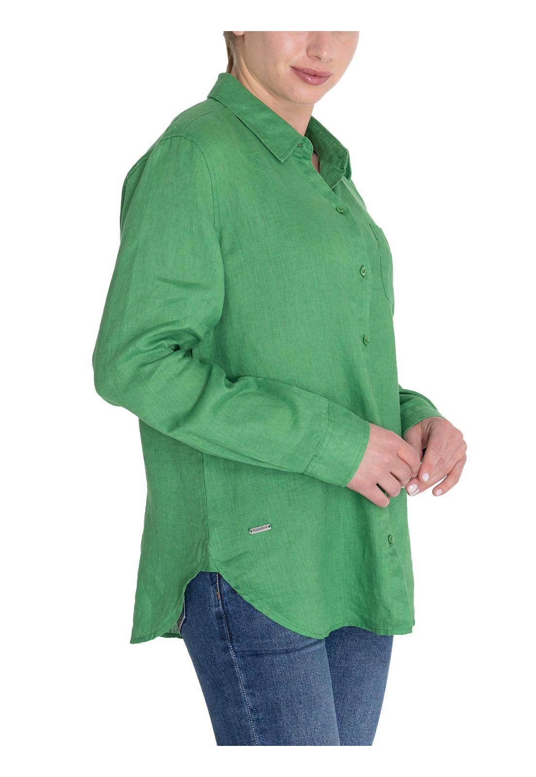 Blusa Lino Orgánico Verde Lirio Mujer -5
