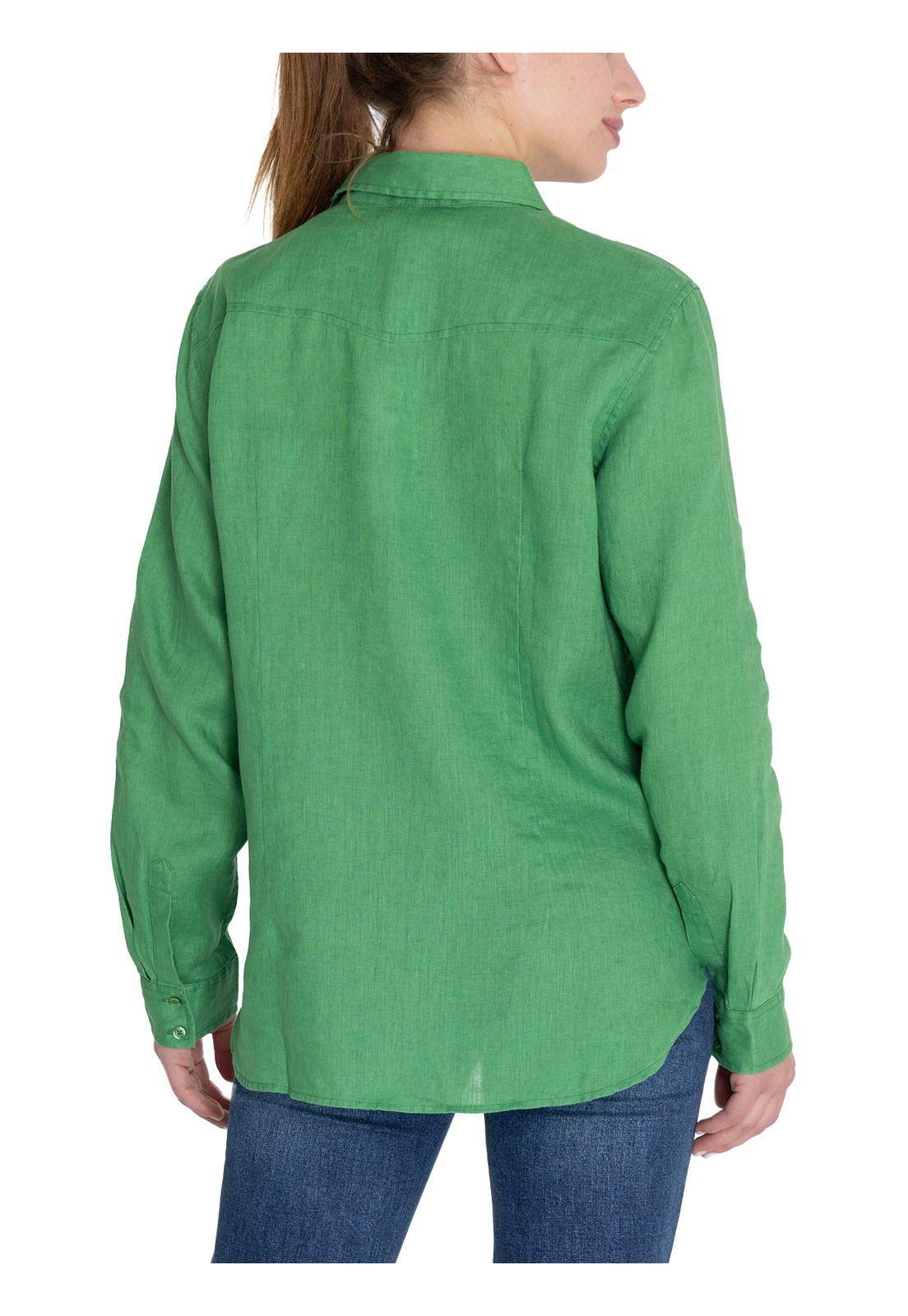 Blusa Lino Orgánico Verde Lirio Mujer -6