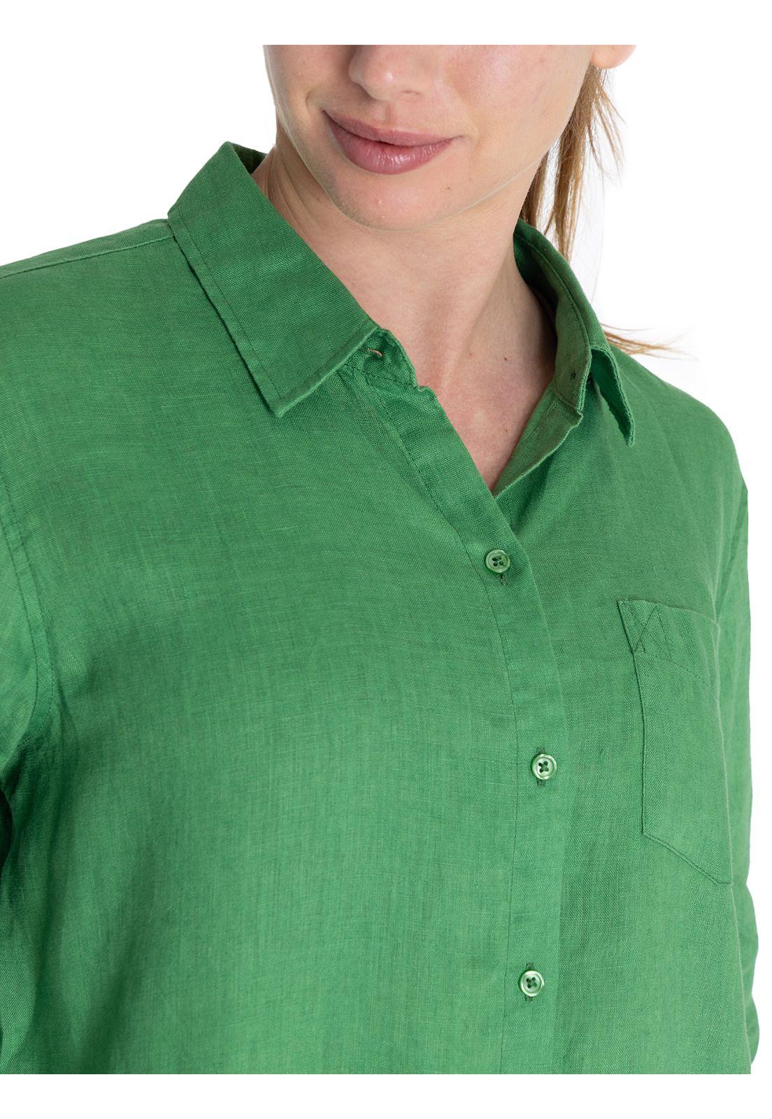 Blusa Lino Orgánico Verde Lirio Mujer -7