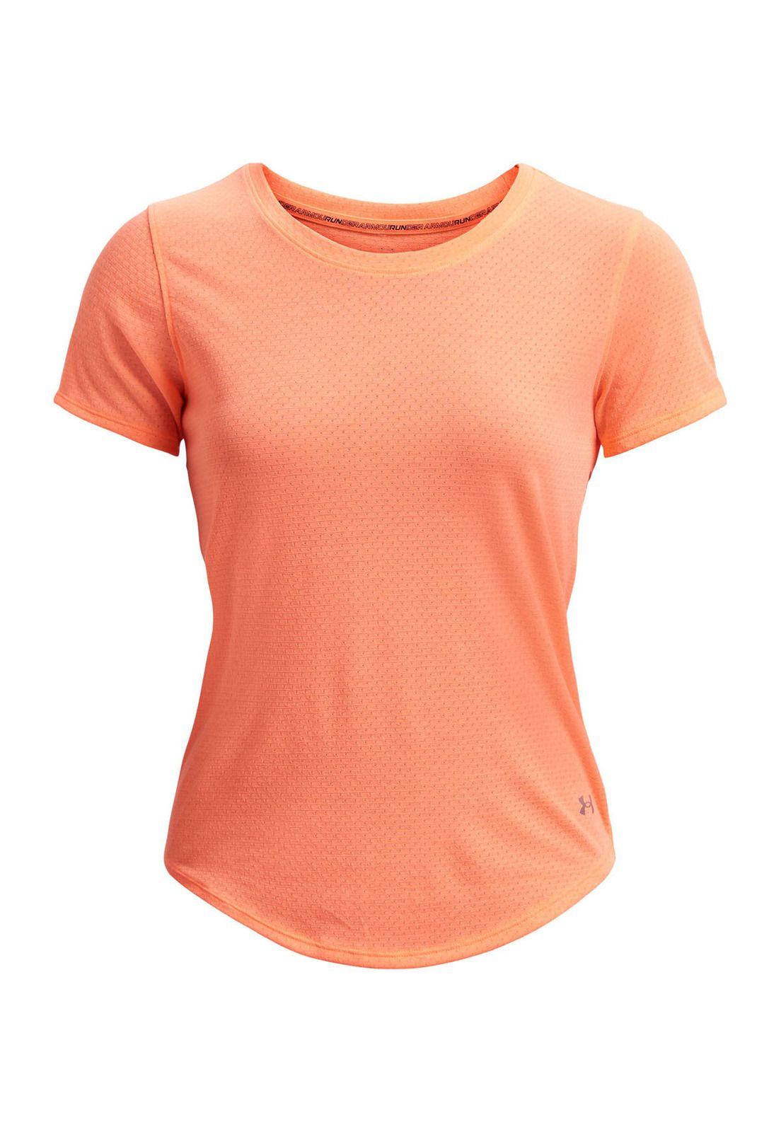 Polera manga crta StreakrRun mujer Naranjo-0
