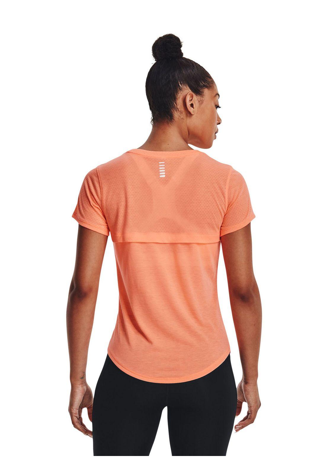 Polera manga crta StreakrRun mujer Naranjo-4