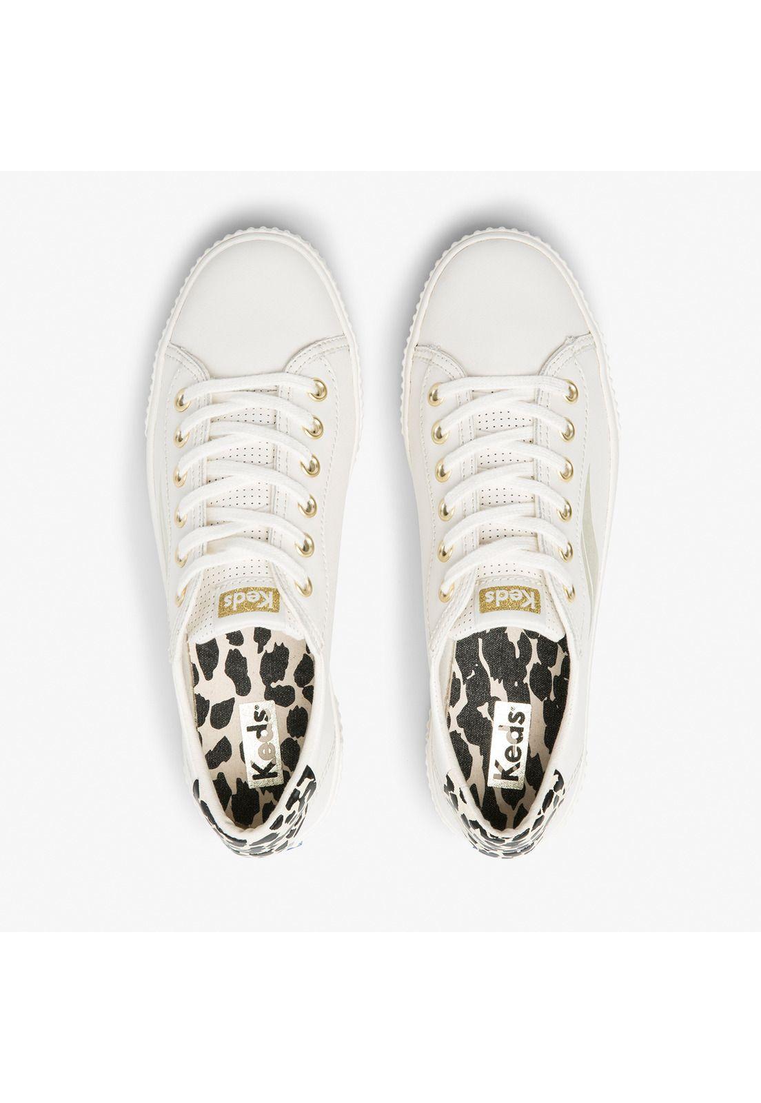 Zapatilla Blanca Mujer Cuero Crew Kick Alto-3