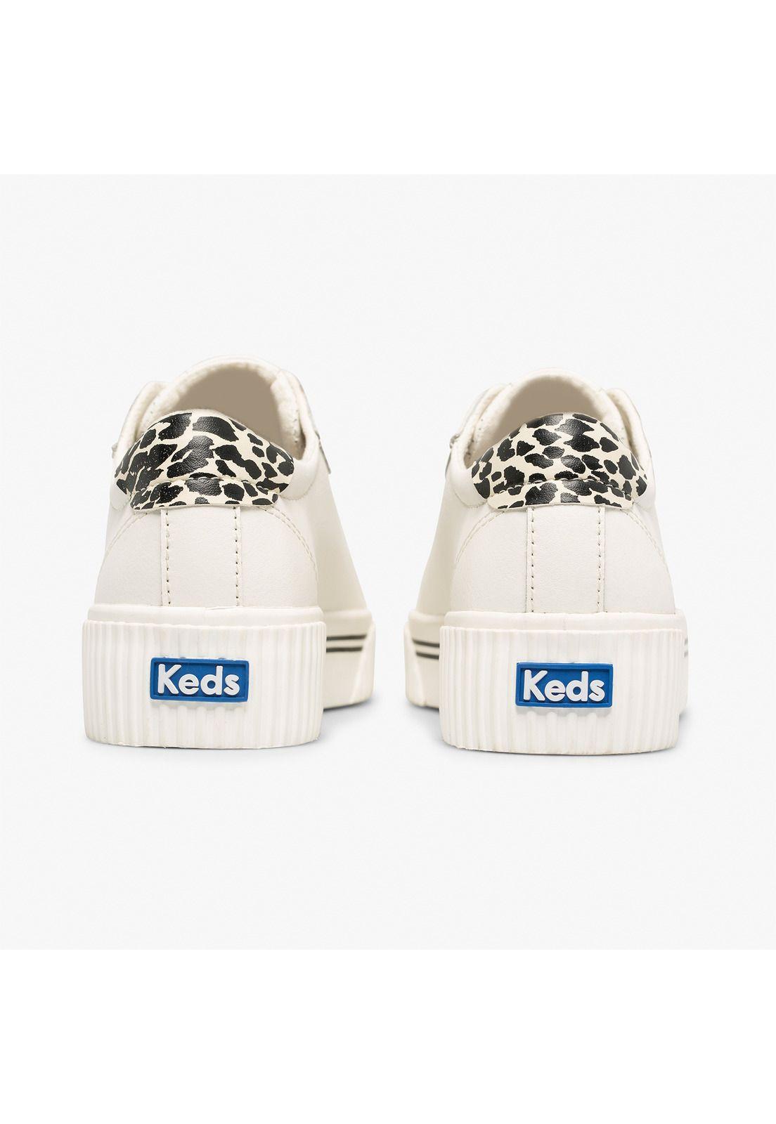Zapatilla Blanca Mujer Cuero Crew Kick Alto-4