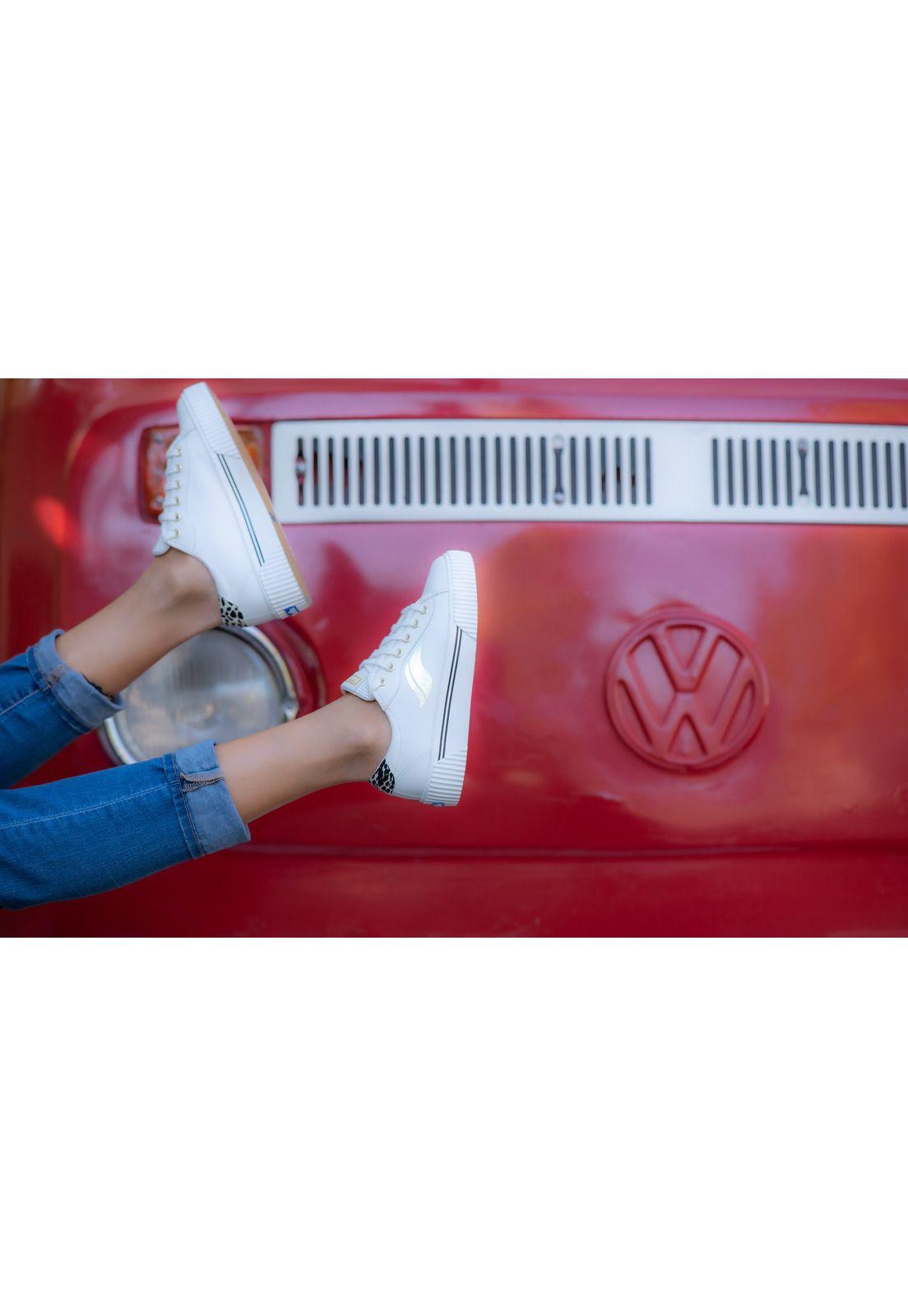 Zapatilla Blanca Mujer Cuero Crew Kick Alto-6