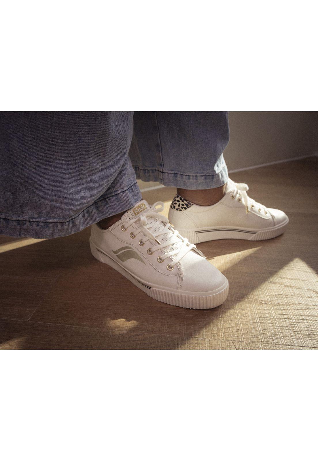 Zapatilla Blanca Mujer Cuero Crew Kick Alto-7