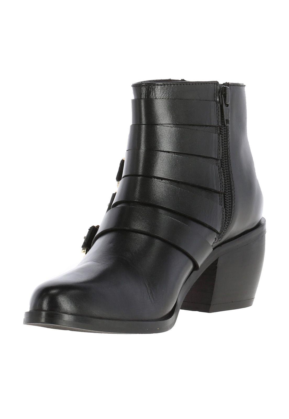 Botin Cuero Mujer Allie Negro-1