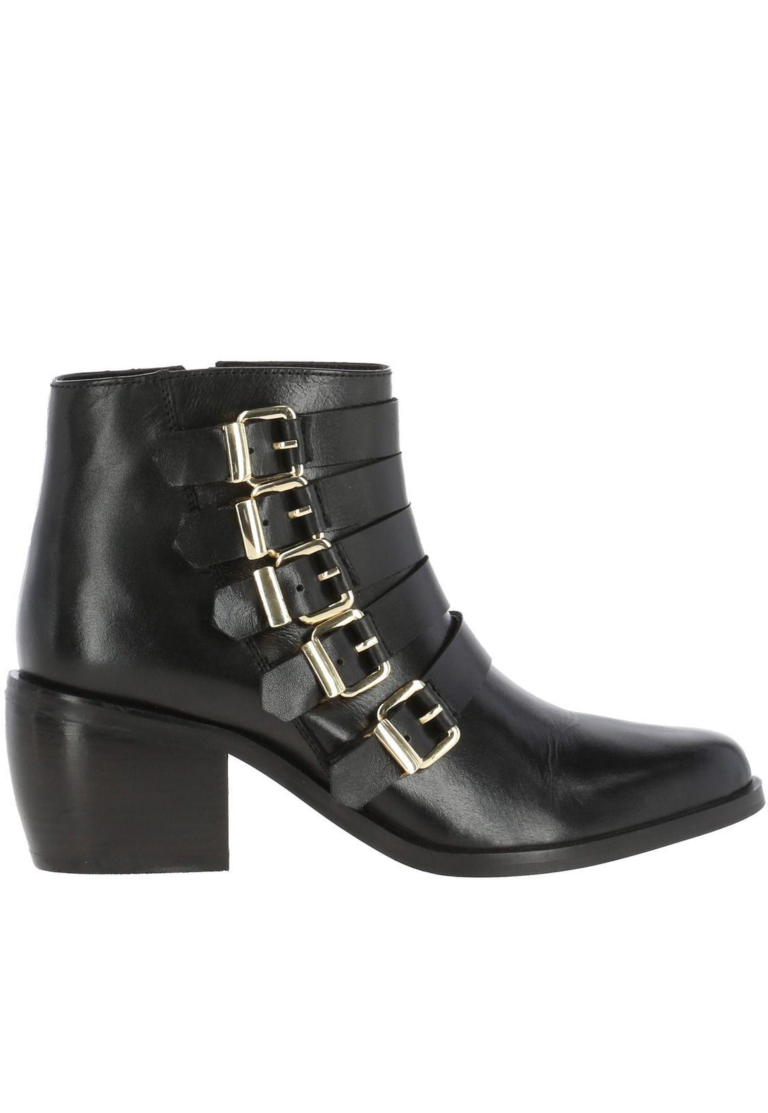 Botin Cuero Mujer Allie Negro-3