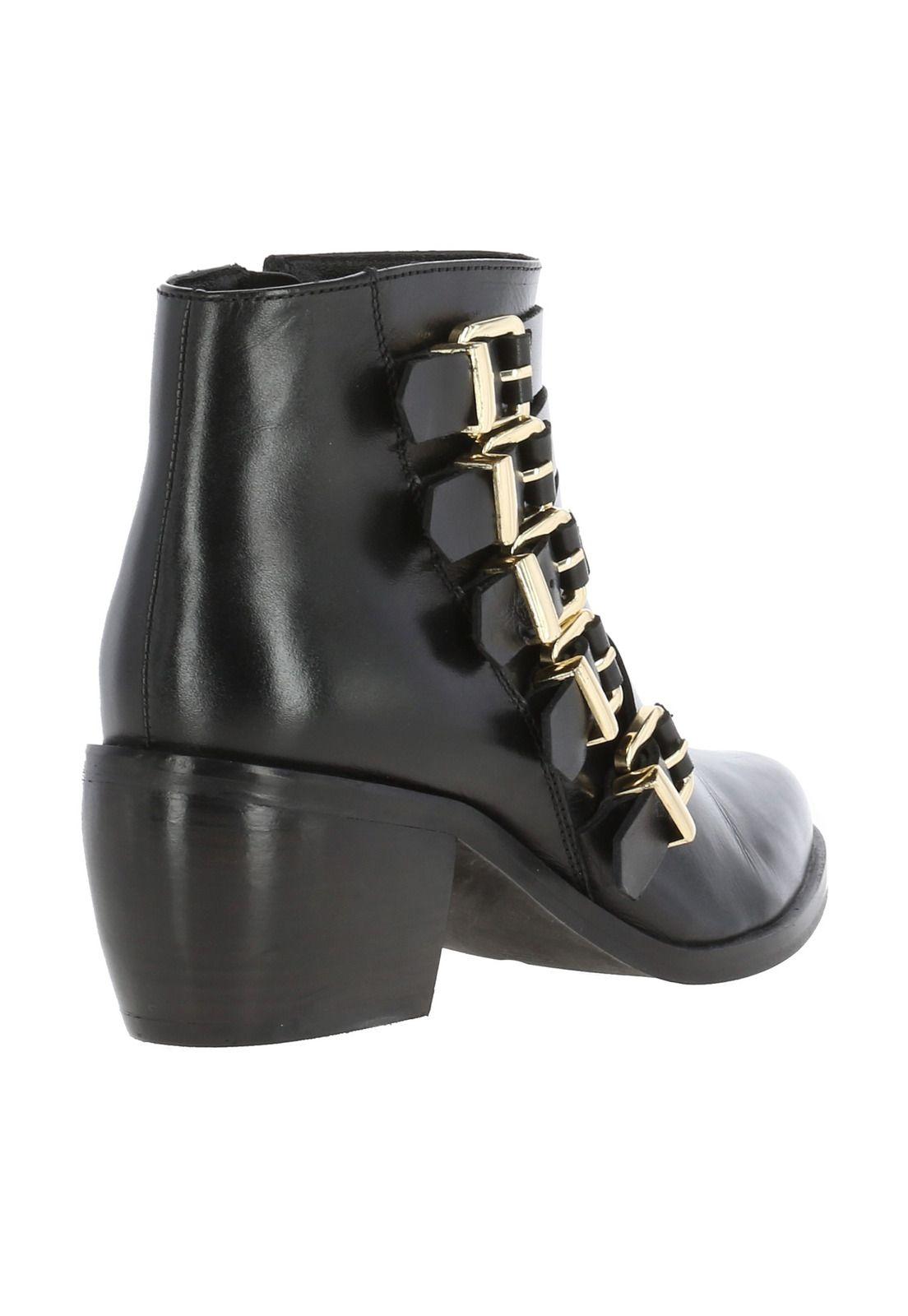 Botin Cuero Mujer Allie Negro-4