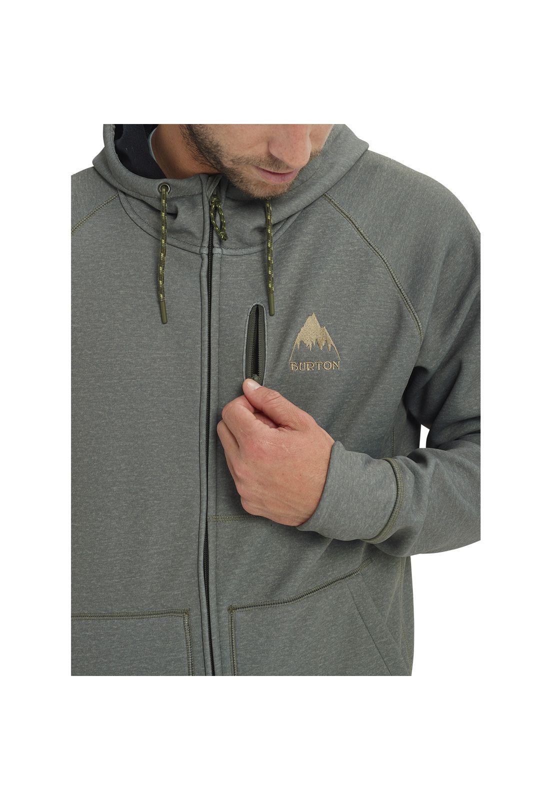 Softshell Crown Bonded Fz Hoodie Hombre Verde-1