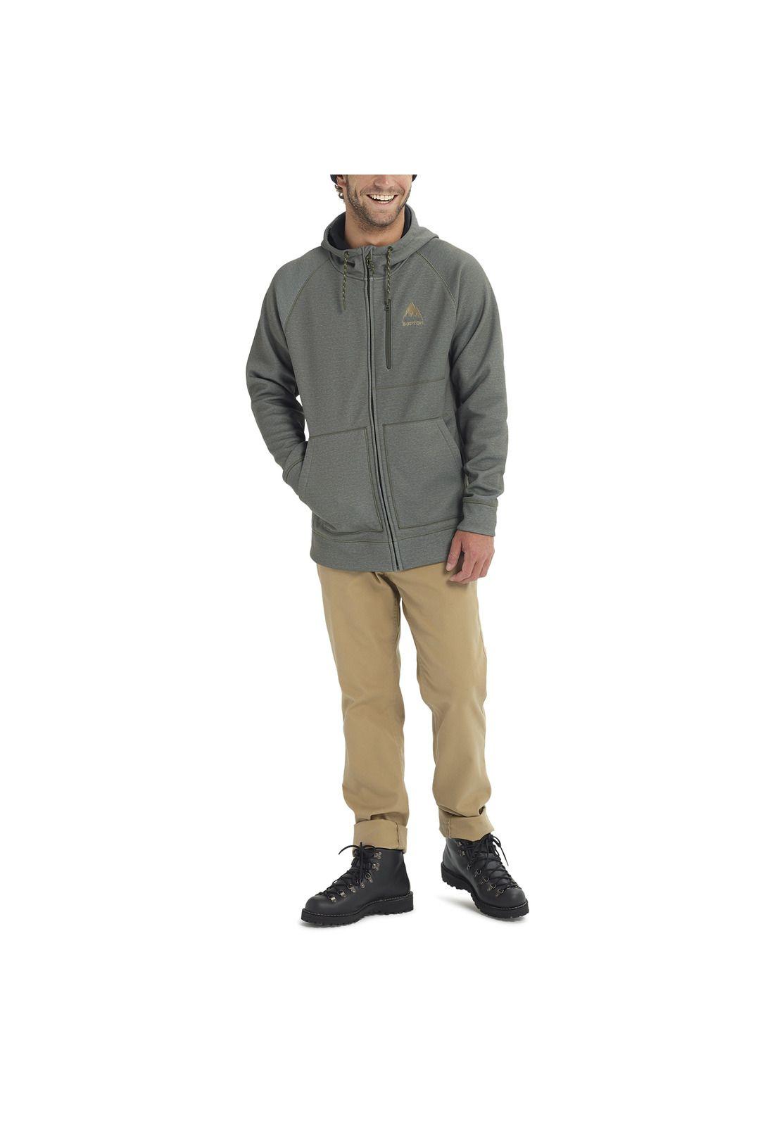 Softshell Crown Bonded Fz Hoodie Hombre Verde-2