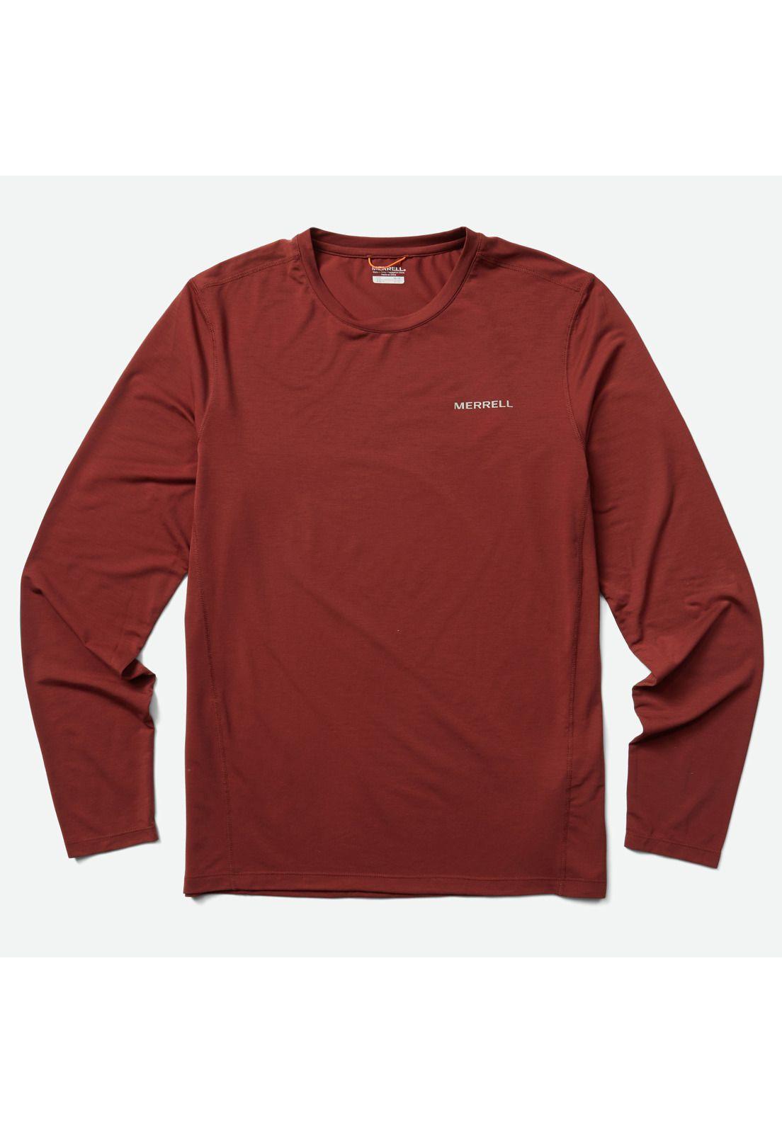 Polera Manga Larga Hombre Tencel Burdeo-0