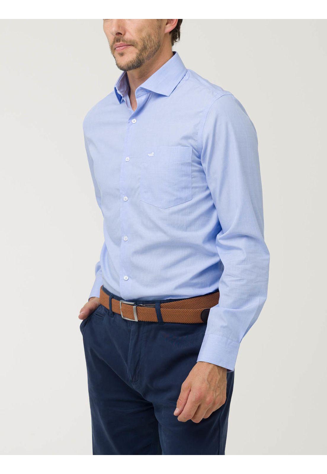 Camisa Algodón Hombre Easysolid Celeste-6