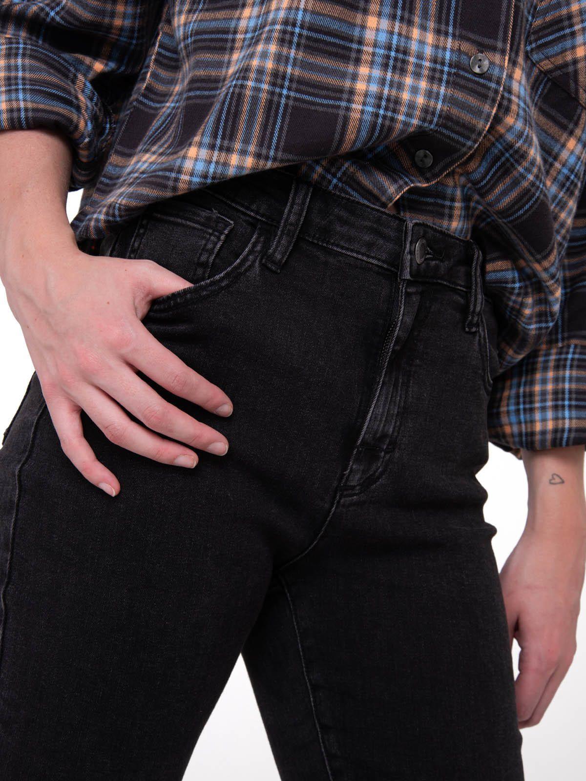 Jeans Stretch Denim Mid Rise Mujer Negro-4