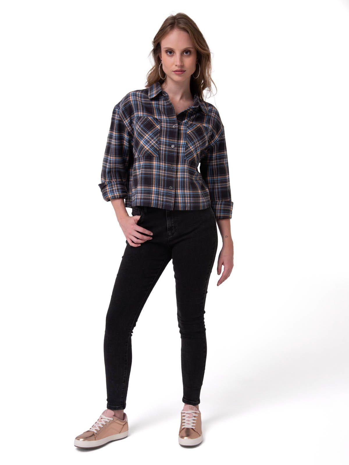 Jeans Stretch Denim Mid Rise Mujer Negro-5