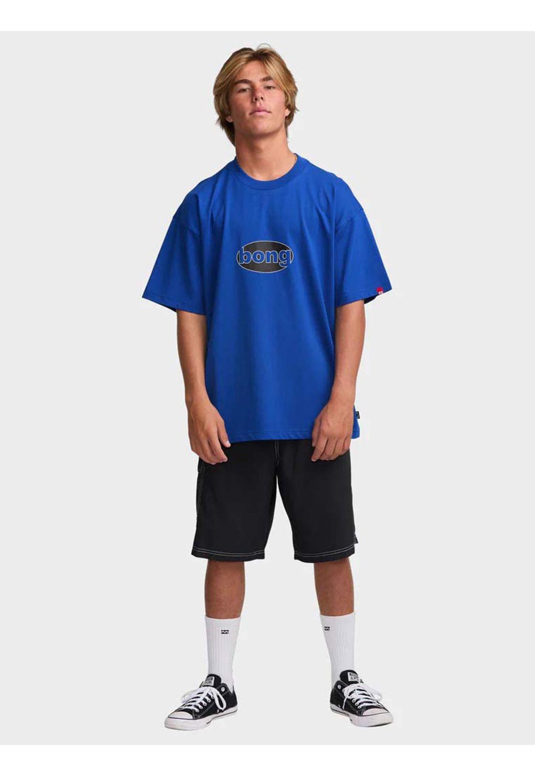 Polera Manga Corta Hombre Bong Pill Og Azul Billabong-5