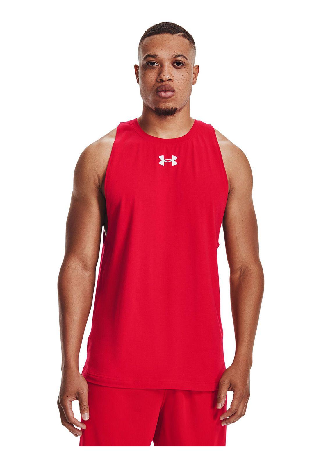 Polera Sin Mangas UA Zone Tank Rojo Hombre-3